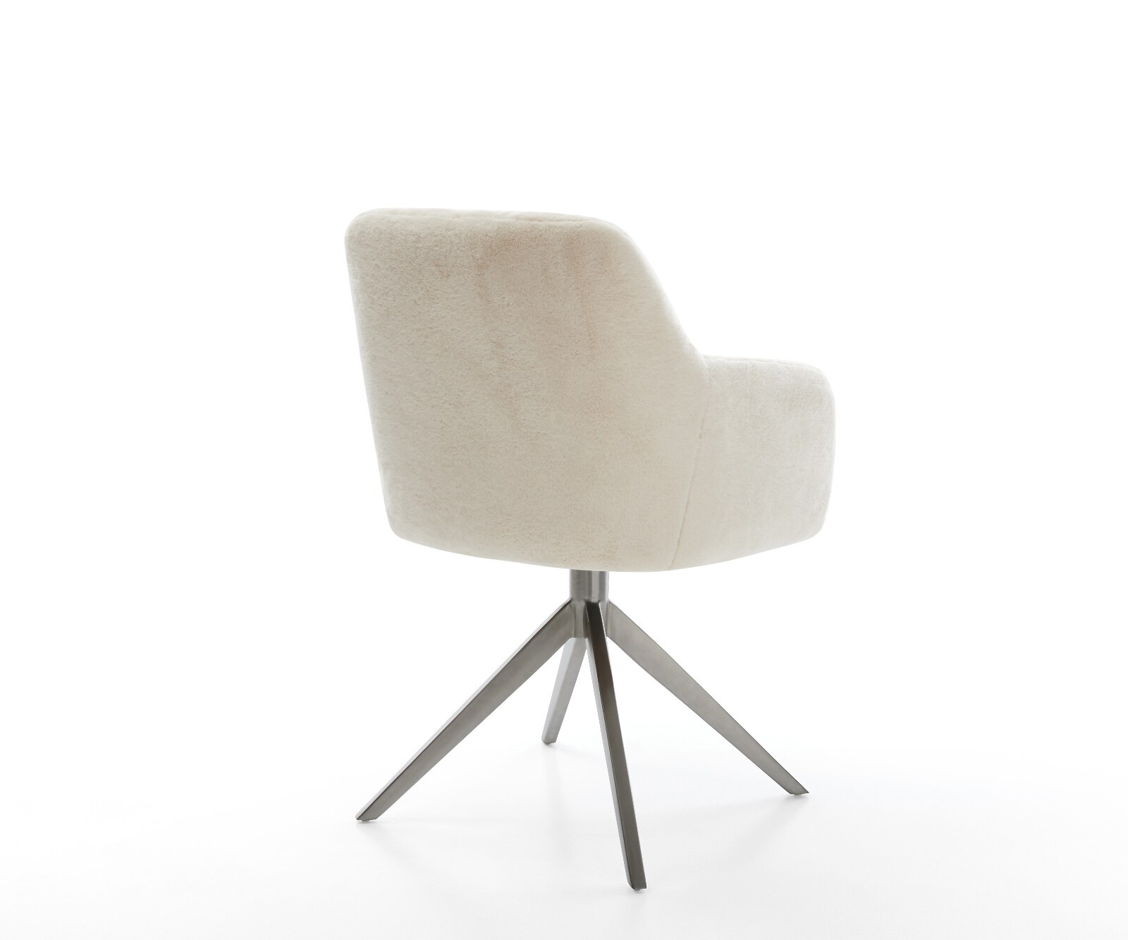 Draaistoel Greg-Flex pluchen crème-wit kruisframe breed grafiet 360° draaibaar rocker-functie pocketveer kern 5