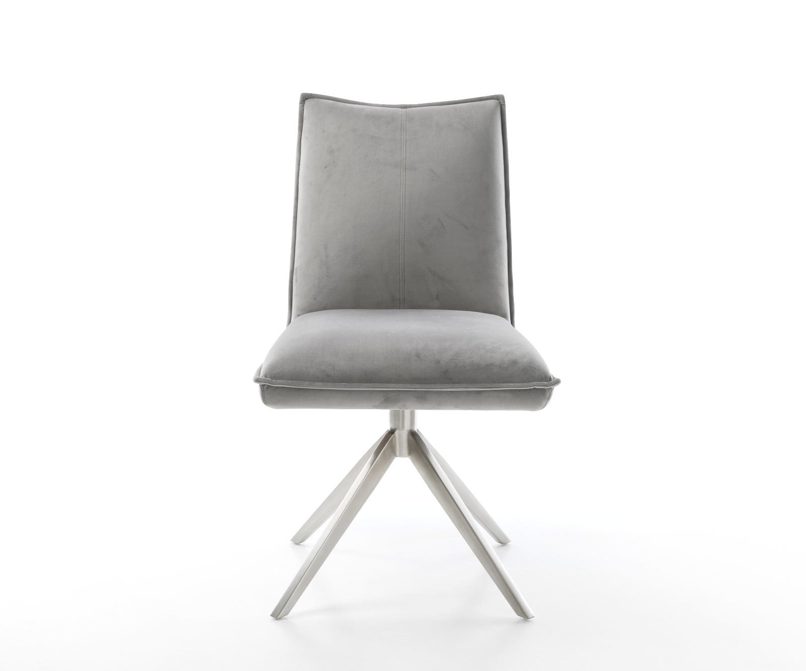 Draaistoel Lelio-Flex fluweel grijs kruisframe breed roestvrij staal 360° draaibaar rocker-functie pocketveer kern 2