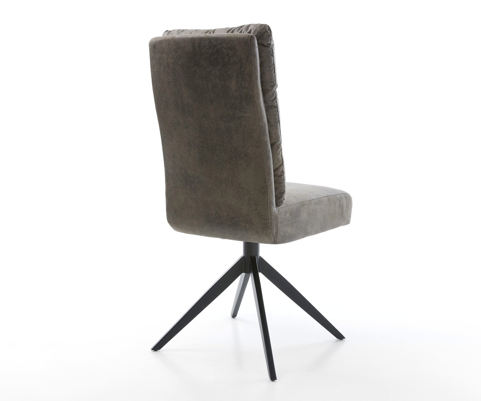 Draaistoel Pela-Flex microvelours grijs antiek kruisframe breed zwart 360° draaibaar rocker-functie pocketveer kern 4