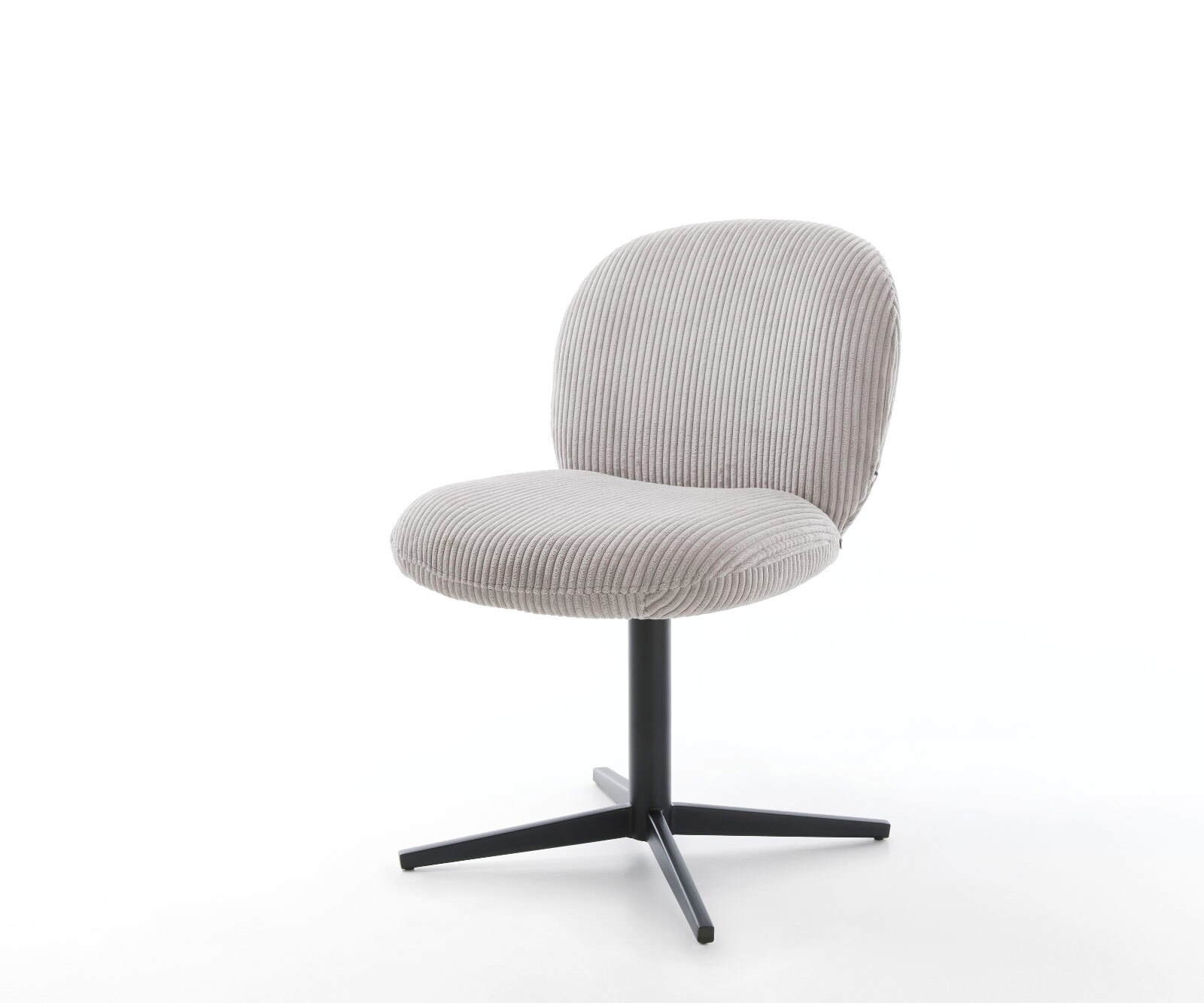 Draaistoel Nube-Flex koord zilver grijs kruispoot zwart 360° draaibaar pocketveer kern 1