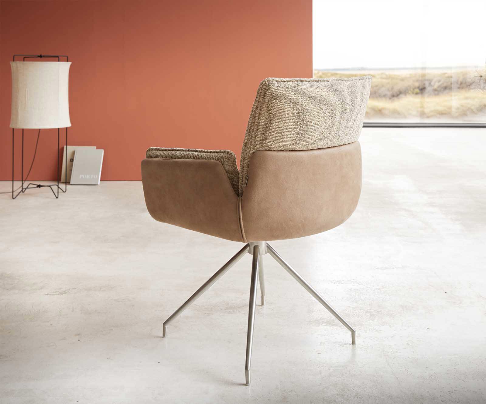 Draaistoel Nela-Flex materiaalmix mud kruisframe conisch roestvrij staal 180° draaibaar 4 Draaistoel Nela-Flex materiaalmix mud kruisframe conisch roestvrij staal 180° draaibaar 4