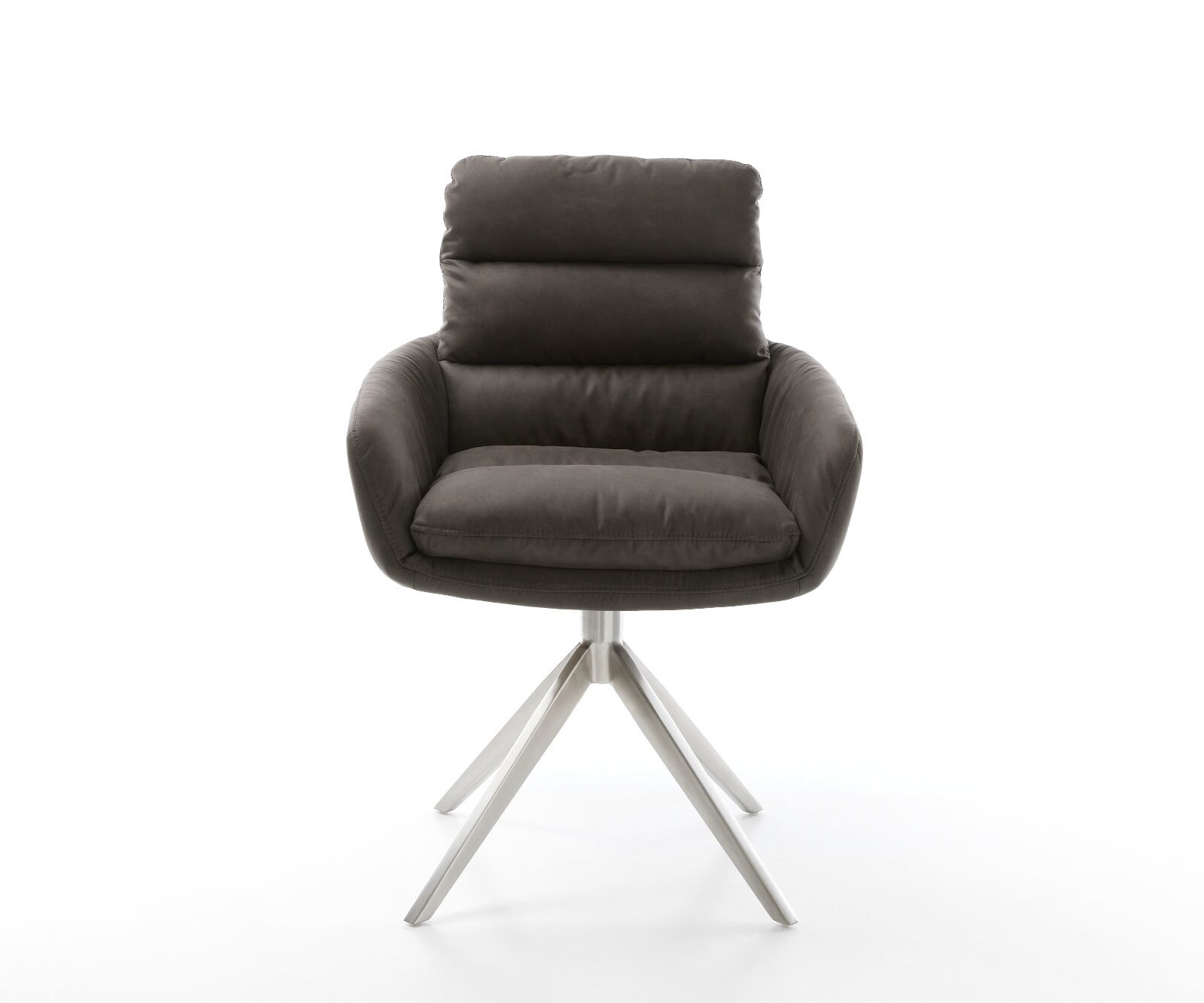 Draaistoel Abelia-Flex met armleuning microvelours antraciet vintage kruisframe breed roestvrij staal 360° draaibaar rocker-functie 1