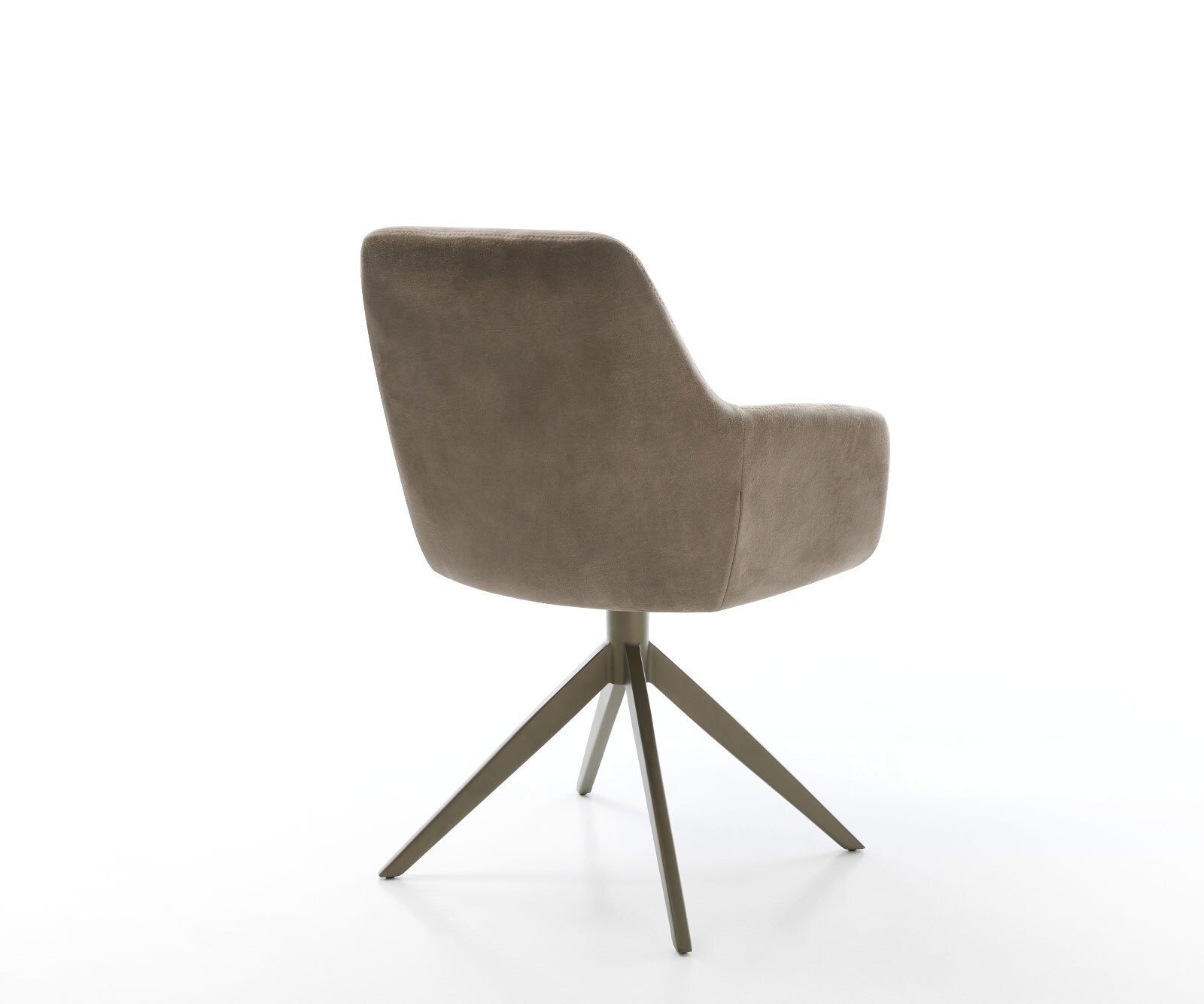 Draaistoel Pejo-Flex microvelours taupe vintage kruisframe breed afwerking met titanium 360° draaibaar pocketveer kern 4