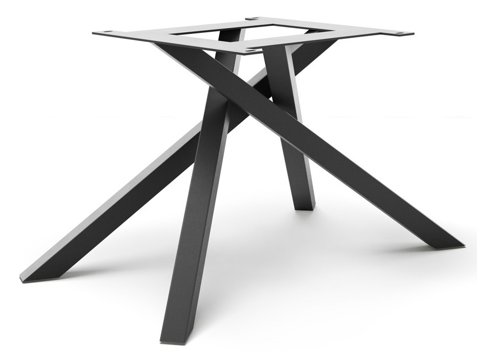 Kruisframe rechthoekig met metaal-effectafwerking titanium voor tafelbladen vanaf 200 cm 3