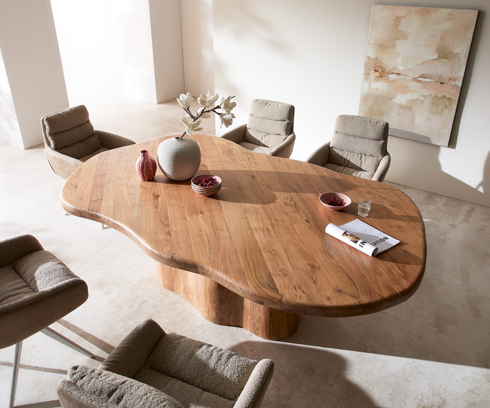 Eettafel Herkon 240x140 acacia naturel houten onderstel 1