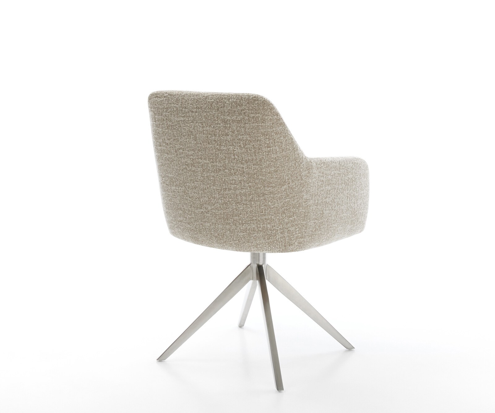 Draaistoel Greg-Flex geweven stof beige kruisframe breed roestvrij staal 360° draaibaar rocker-functie pocketveer kern 5