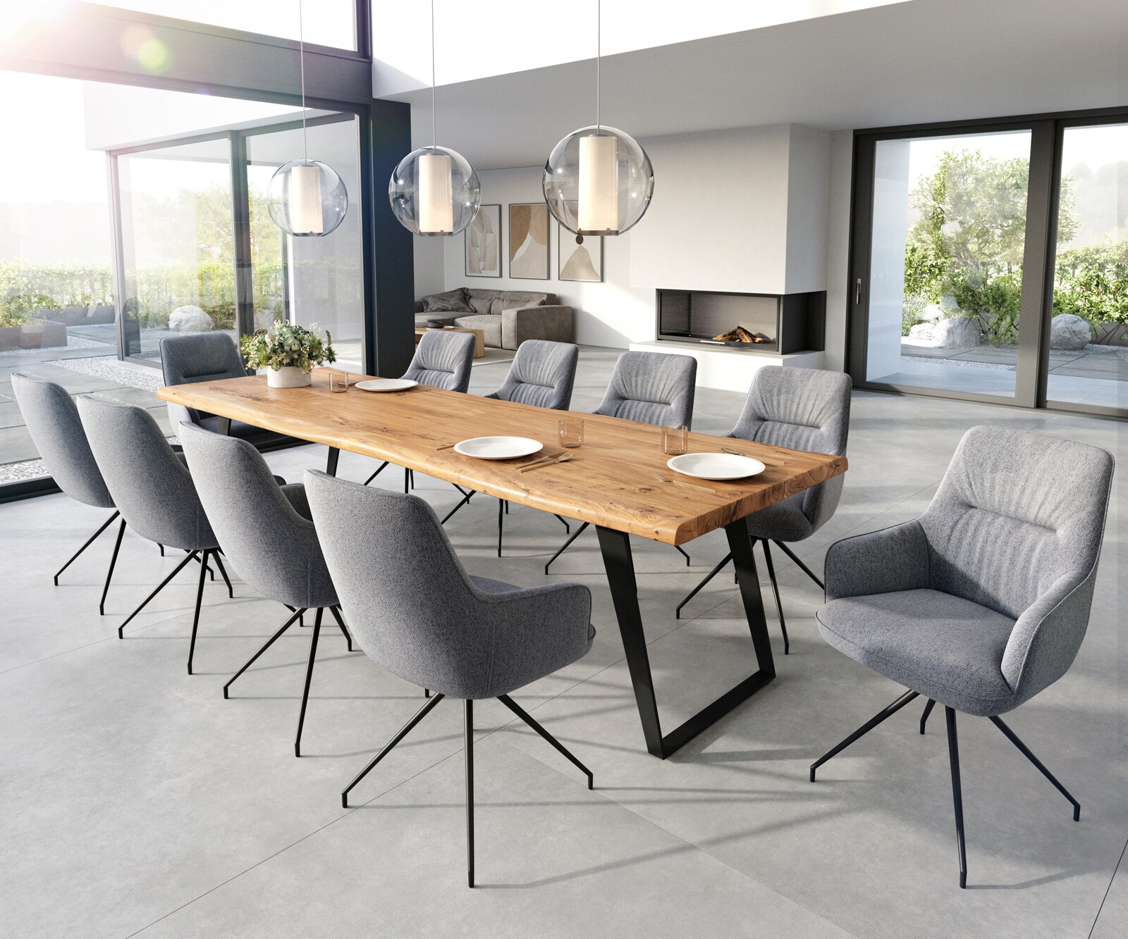 Eetkamerstoel Zelia-Flex met armleuning structuurstof lichtgrijs kruisframe conisch zwart pocketveer kern 3 Eetkamerstoel Zelia-Flex met armleuning structuurstof lichtgrijs kruisframe conisch zwart pocketveer kern 3