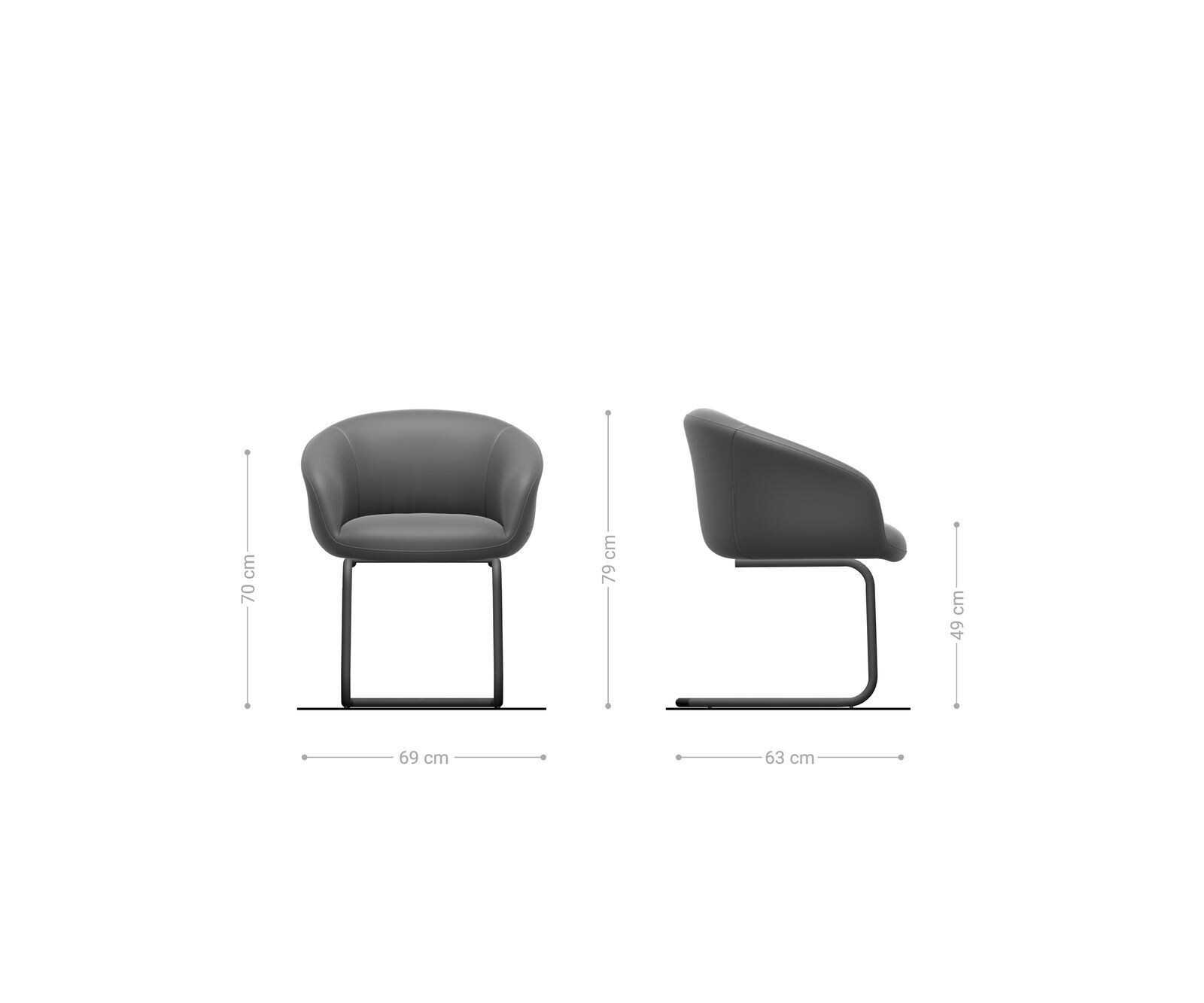 Sledemodel Vinka-Flex met armleuning microvelours antraciet vintage sledemodel rond zwart pocketveer kern 6