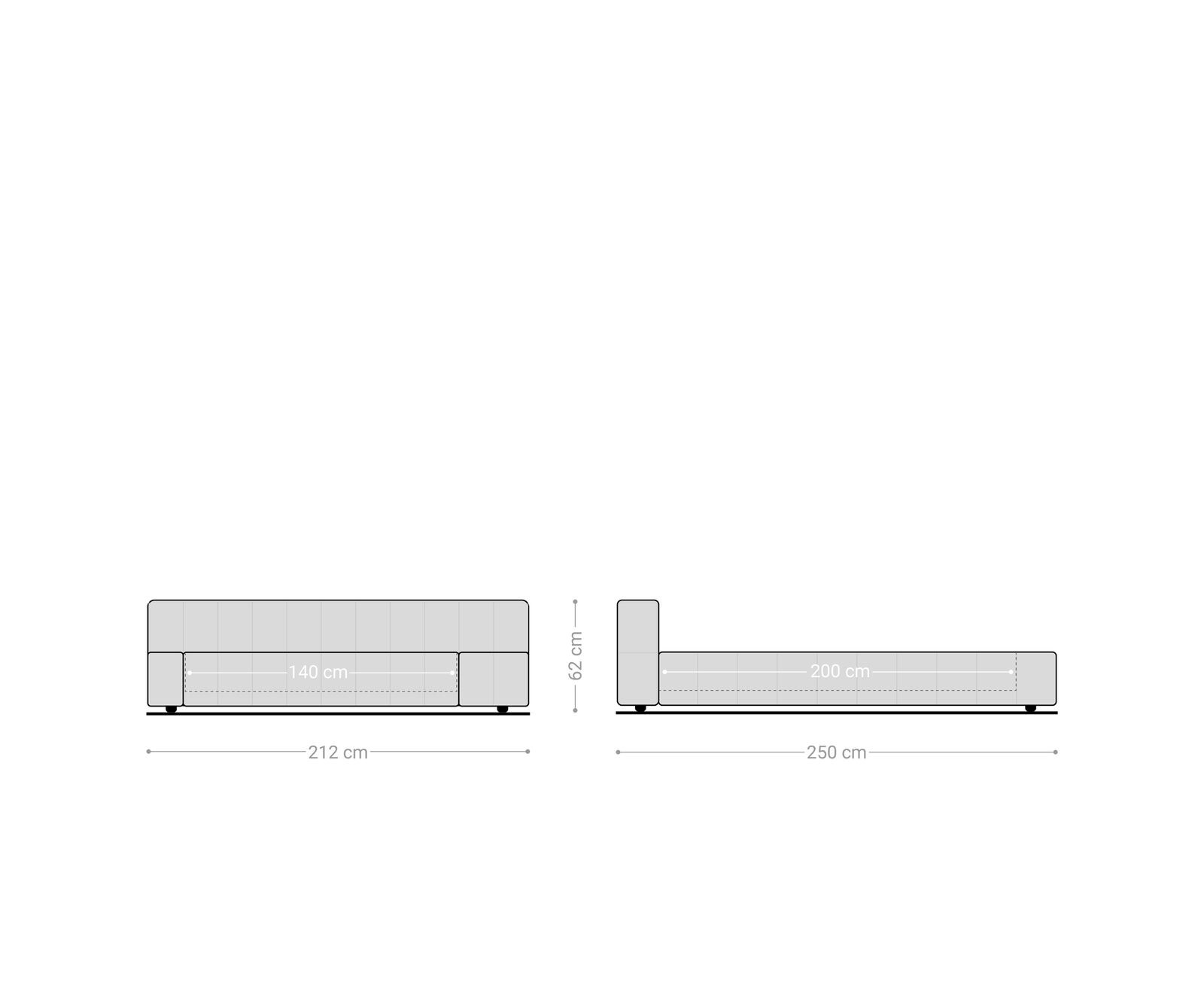 Espazio gestoffeerd bedframe 140x200 cm microvezel grijs met opbergruimte 9