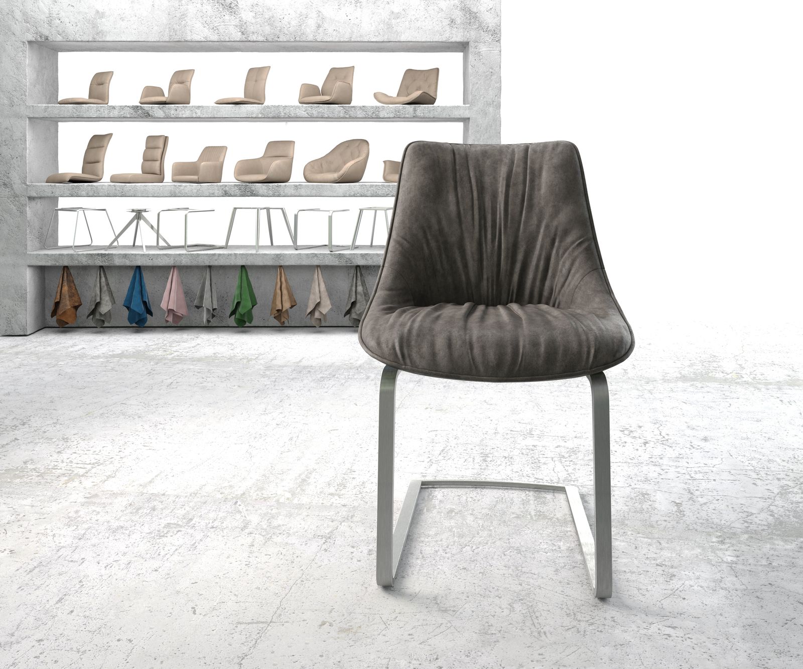 Sledemodel Elda-Flex antraciet vintage sledemodel vlak roestvrij staal 2