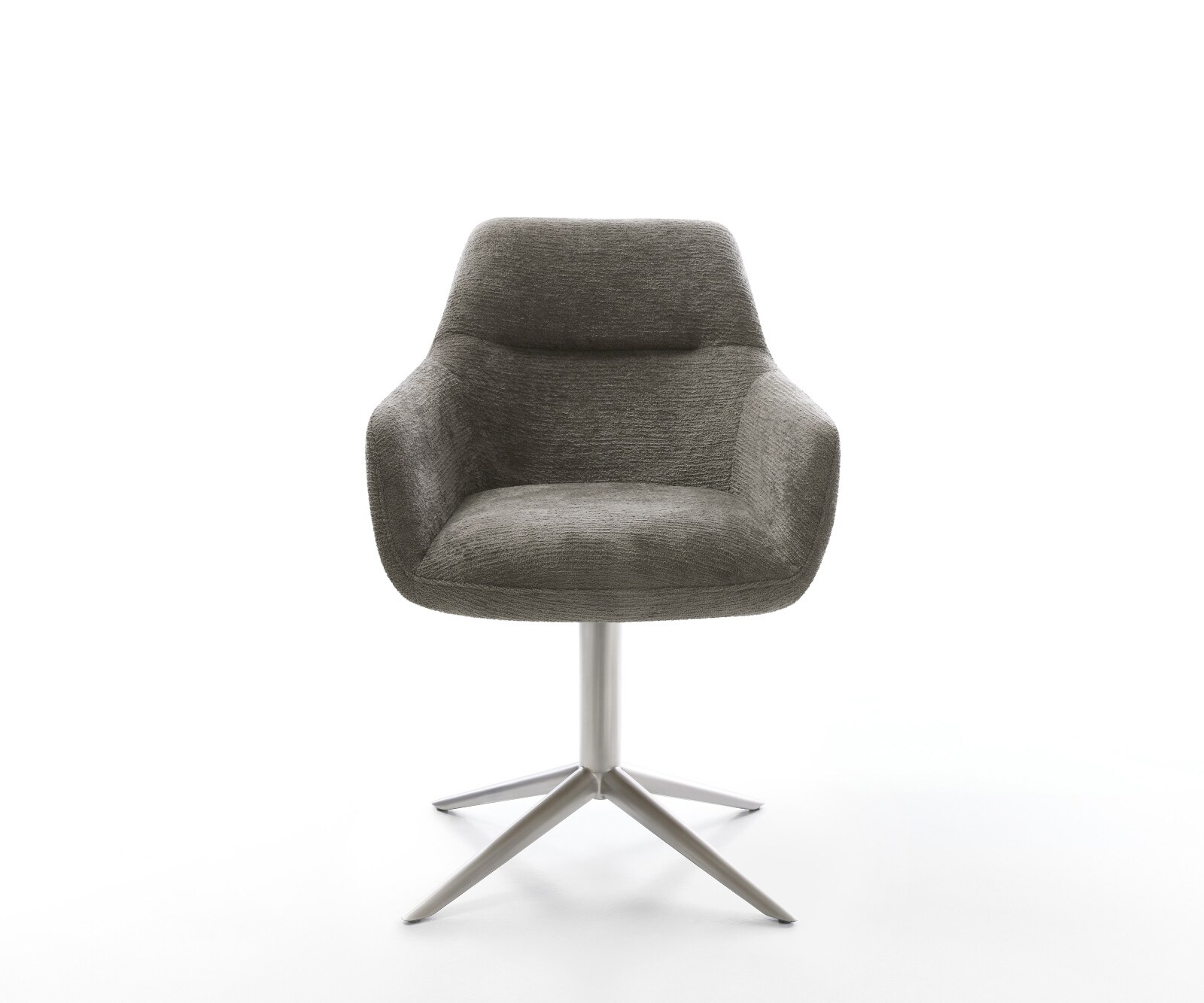 Draaistoel Pejo-Flex bouclé zacht mud kruispoot roestvrij staal 360° draaibaar rocker-functie pocketveer kern 1