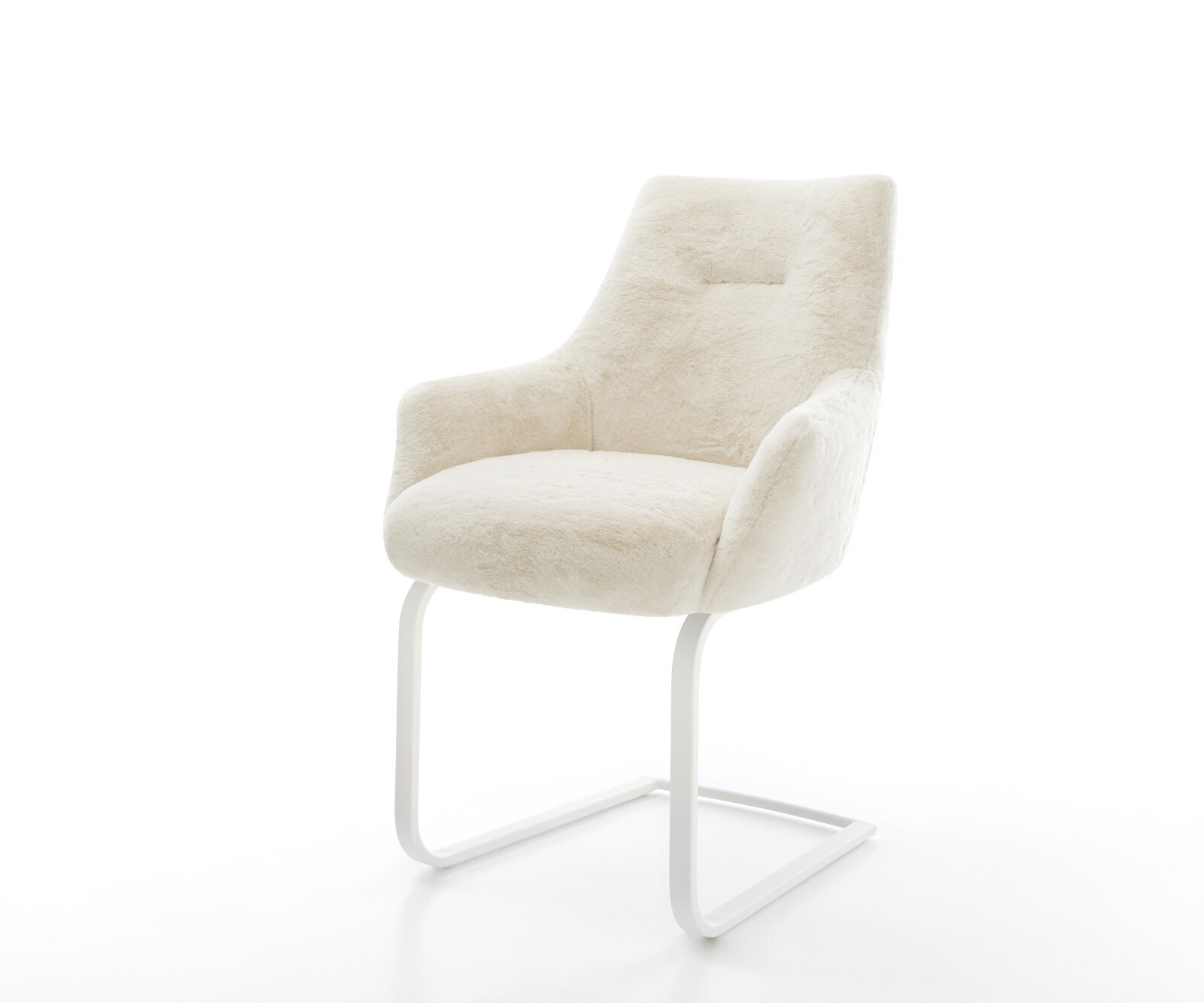 Sledemodel Alja-Flex met armleuning pluchen crème-wit sledemodel vlak wit pocketveer kern 1