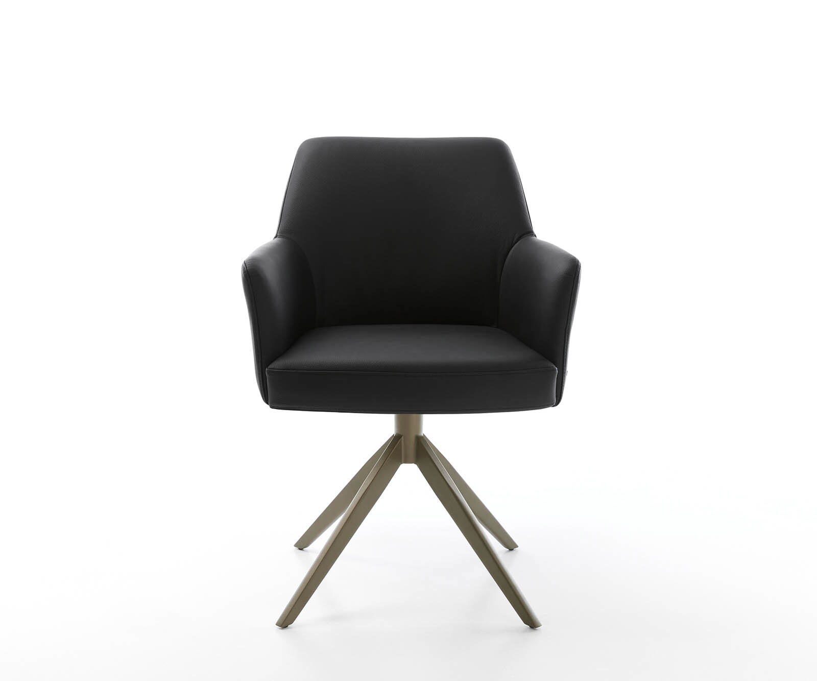 Draaistoel Xana-Flex met armleuning echt leer zwart kruisframe breed afwerking met titanium 360° draaibaar pocketveer kern 1 Draaistoel Xana-Flex met armleuning echt leer zwart kruisframe breed afwerking met titanium 360° draaibaar pocketveer kern 1