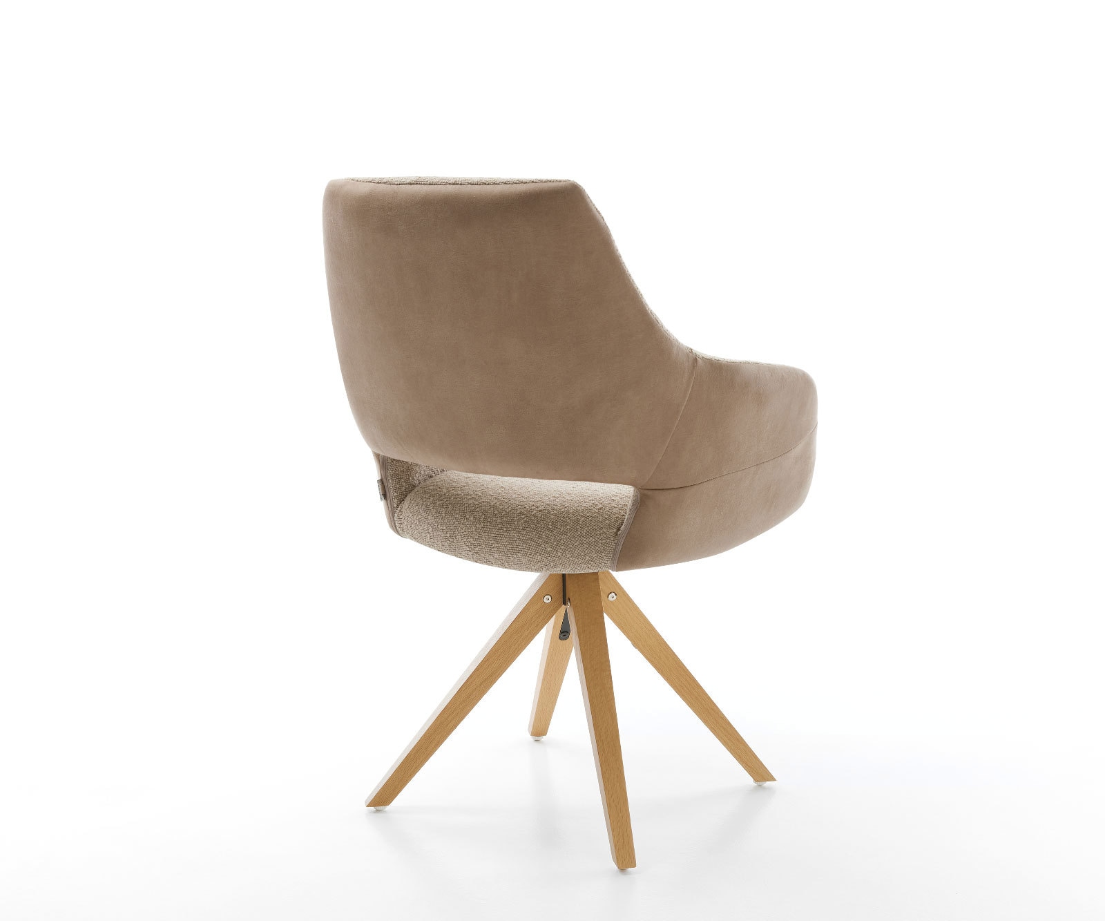 Draaistoel Yago-Flex met armleuning materiaalmix mud houten frame hoekig wit 180° draaibaar pocketveer kern 4 Draaistoel Yago-Flex met armleuning materiaalmix mud houten frame hoekig wit 180° draaibaar pocketveer kern 4