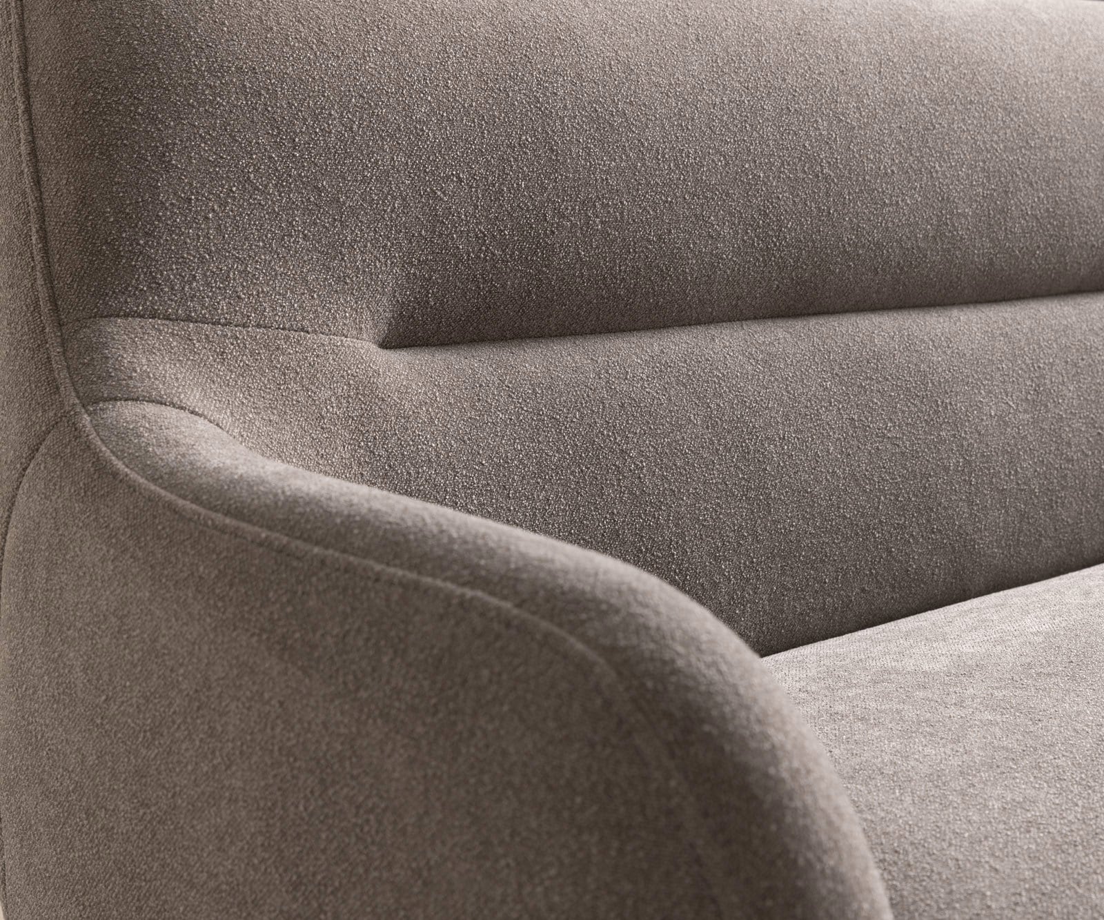 Eetkamerbank Taya-Flex 200 cm zachte stof met structuur taupe gekant sledeframe roestvrij staal pocketvering 6