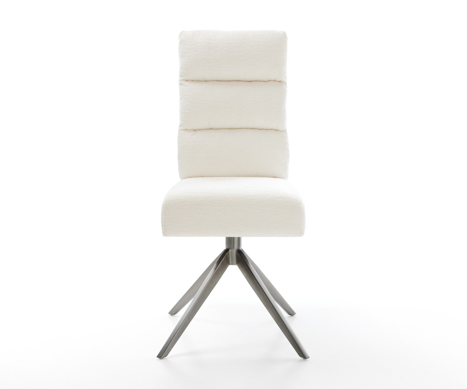 Draaistoel Pela-Flex bouclé zacht beige kruisframe breed grafiet 360° draaibaar rocker-functie pocketveer kern 2