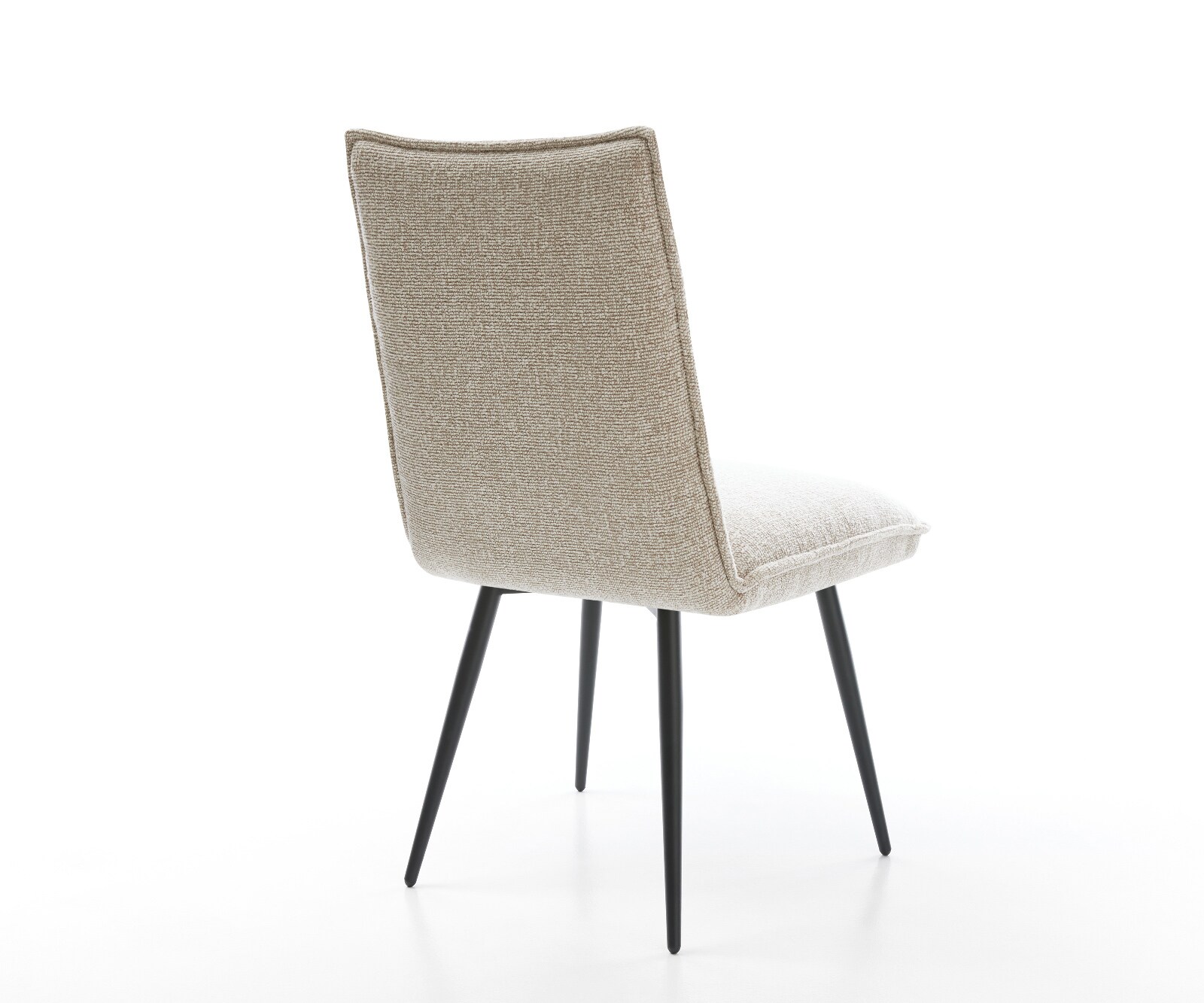 Eetkamerstoel Lelio-Flex geweven stof beige 4-poot conisch zwart pocketveer kern 5