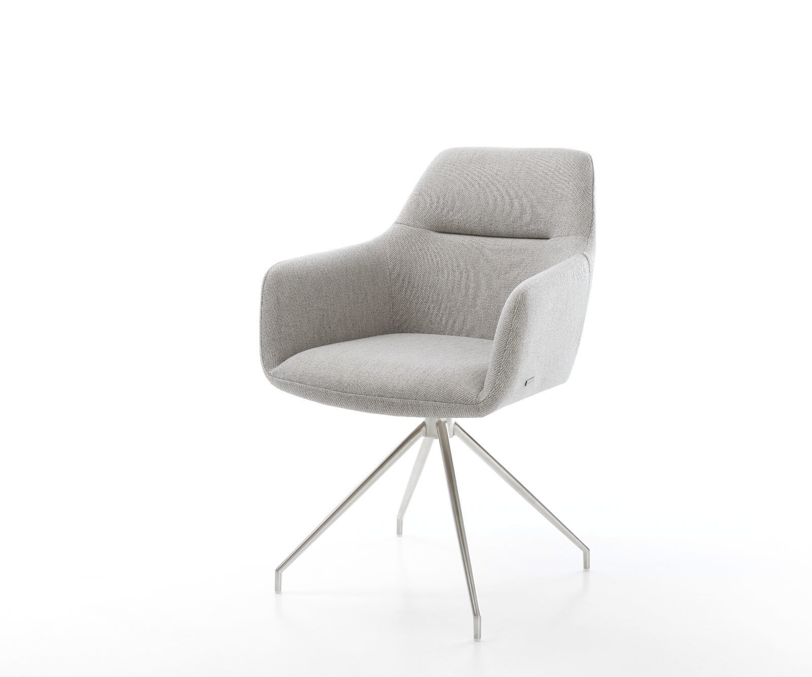 Eetkamerstoel Pejo-Flex stripes lichtgrijs kruisframe conisch roestvrij staal pocketveer kern Eetkamerstoel Pejo-Flex stripes lichtgrijs kruisframe conisch roestvrij staal pocketveer kern