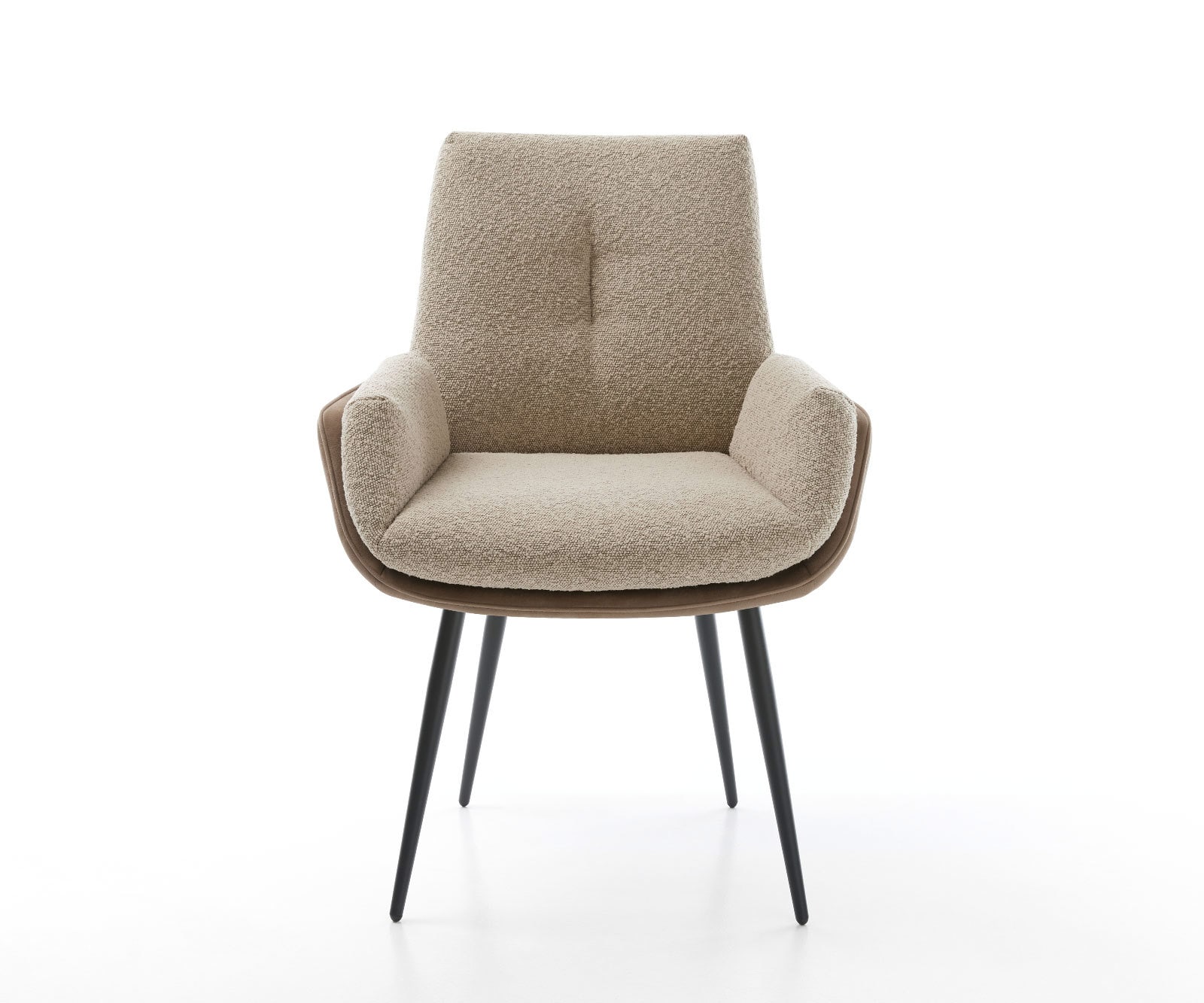 Eetkamerstoel Clea-Flex materiaalmix mud 4-poot conisch zwart 1 Eetkamerstoel Clea-Flex materiaalmix mud 4-poot conisch zwart 1