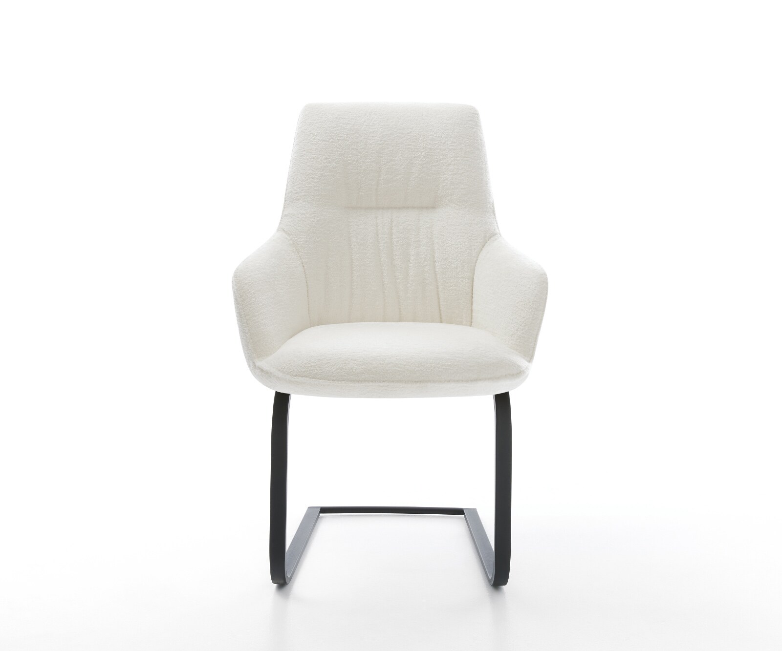 Sledemodel Zelia-Flex met armleuning bouclé zacht beige sledemodel vlak zwart pocketveer kern 1