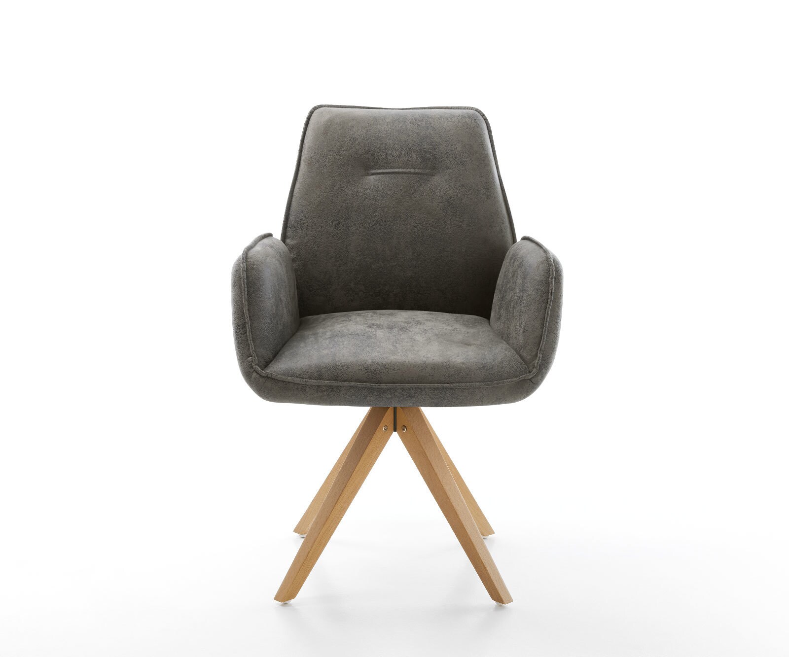 Eetkamerstoel Zoa-Flex microvelours grijs antiek houten frame hoekig natuur pocketveer kern 1