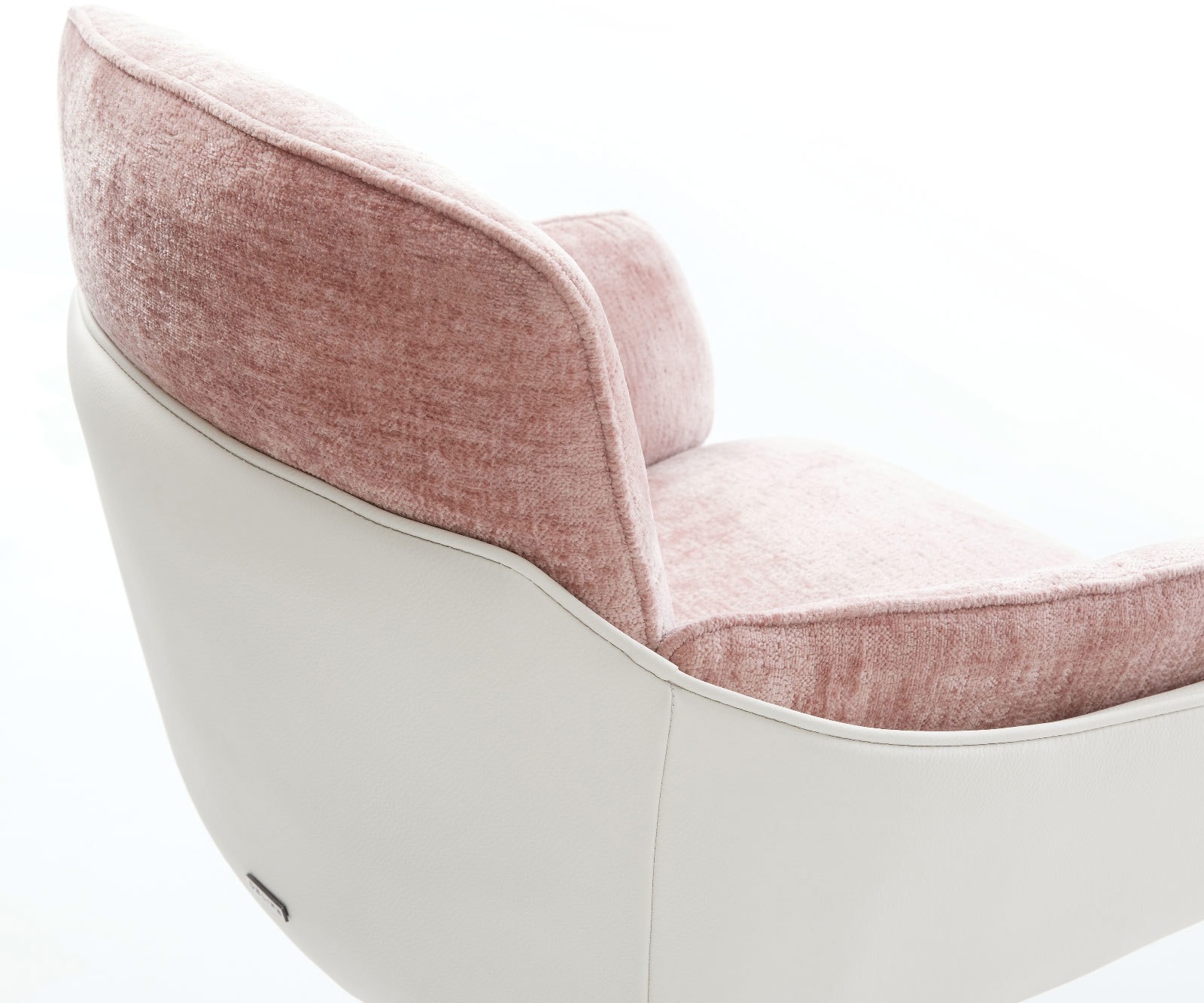 Draaistoel Luan-Flex met armleuning materiaalmix echt leer wit-rosé kruisframe breed wit 360° draaibaar rocker-functie 3 Draaistoel Luan-Flex met armleuning materiaalmix echt leer wit-rosé kruisframe breed wit 360° draaibaar rocker-functie 3