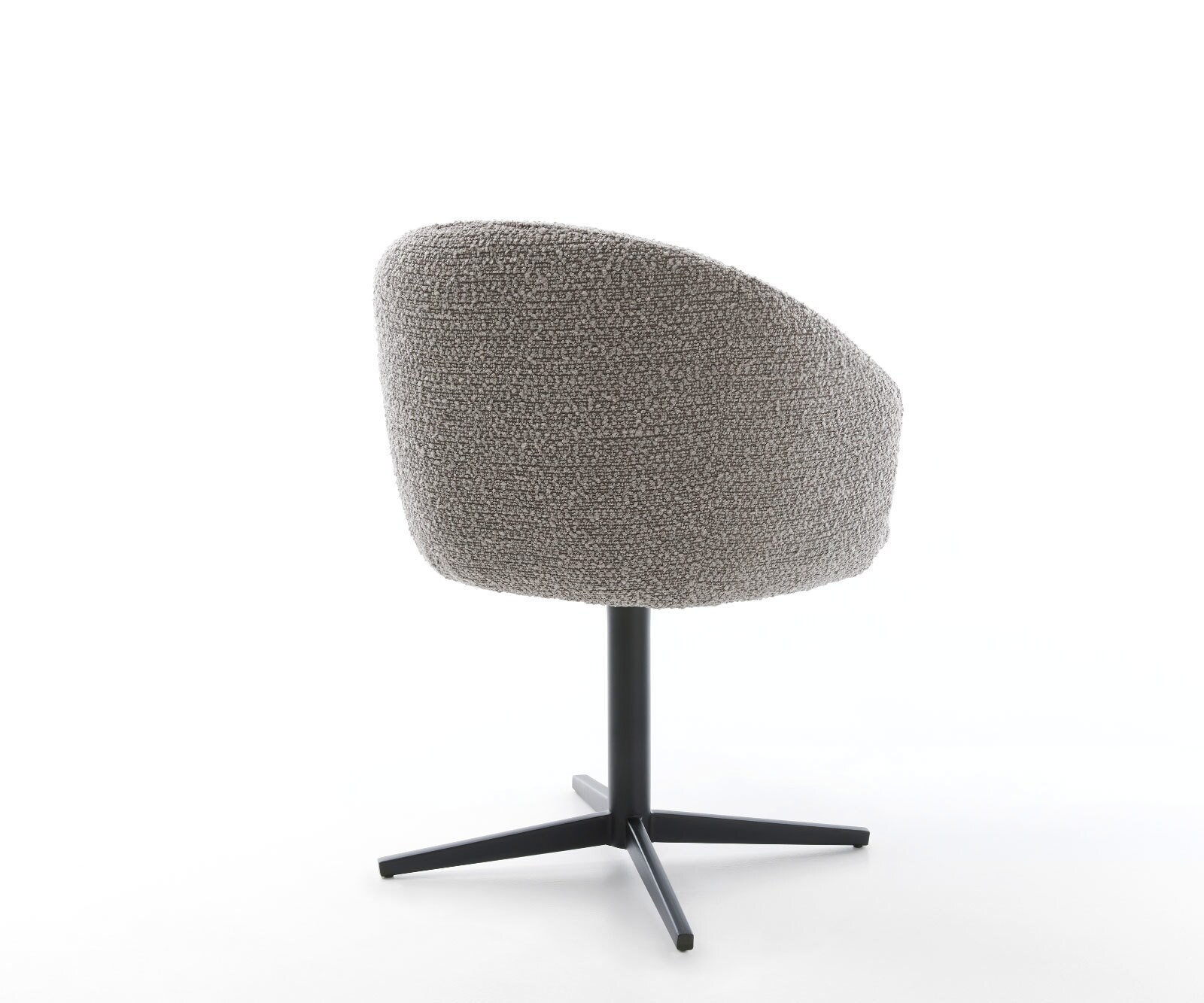 Draaistoel Caja-Flex met armleuning bouclé zilver grijs kruispoot zwart 360° draaibaar pocketveer kern 5