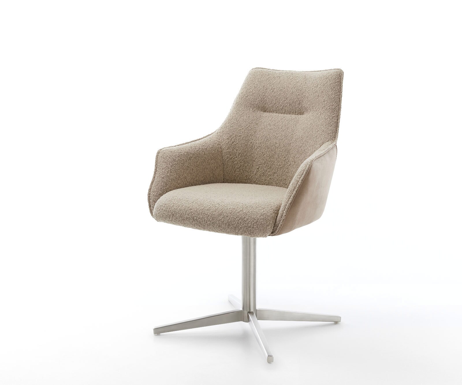 Draaistoel Alja-Flex met armleuning materiaalmix mud kruispoot roestvrij staal 360° draaibaar pocketveer kern Draaistoel Alja-Flex met armleuning materiaalmix mud kruispoot roestvrij staal 360° draaibaar pocketveer kern