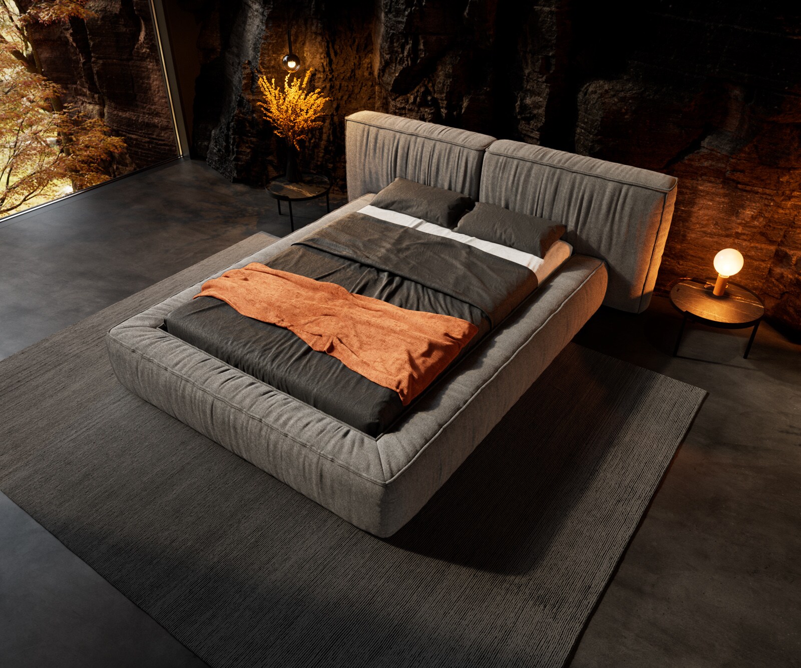 Bedframe Coperti 140x200 cm microvezel grijs 4