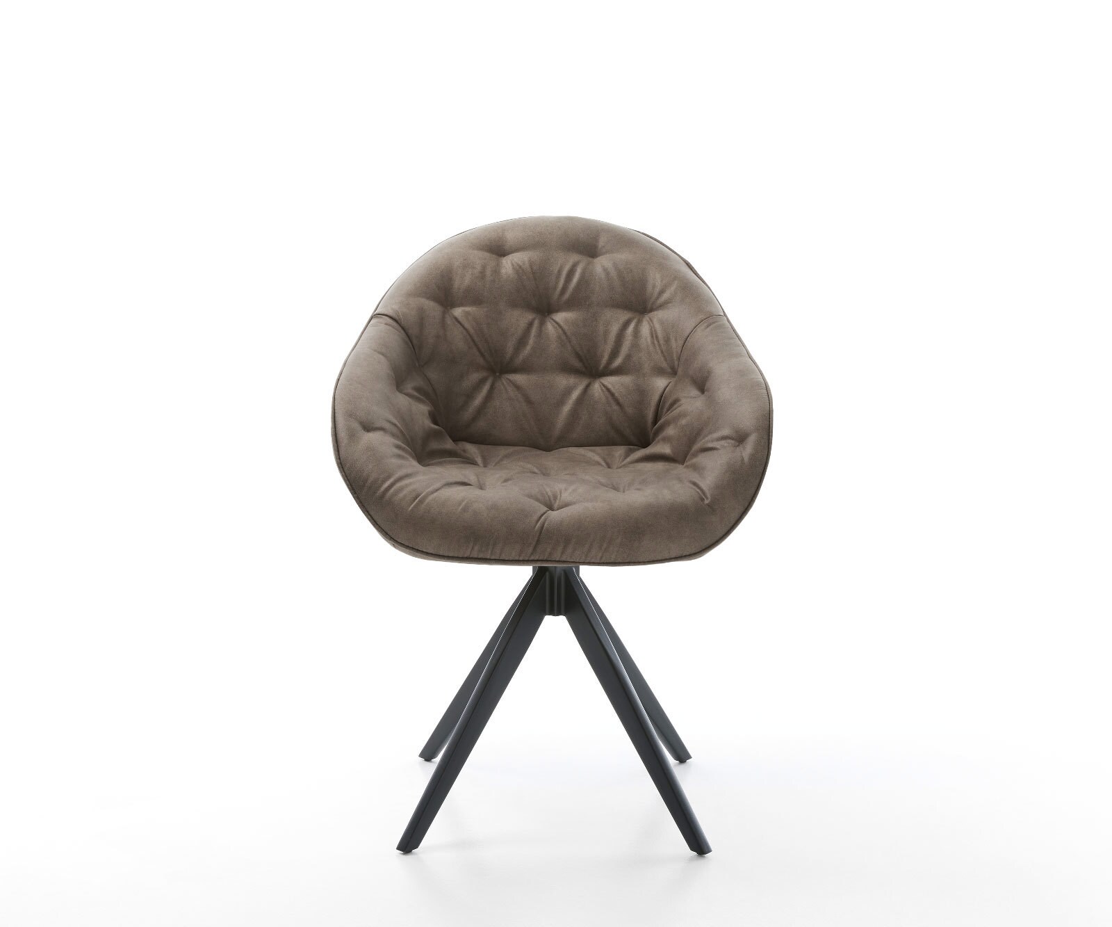 Eetkamerstoel Gaio-Flex microvelours taupe vintage kruisframe hoekig zwart 1 Eetkamerstoel Gaio-Flex microvelours taupe vintage kruisframe hoekig zwart 1