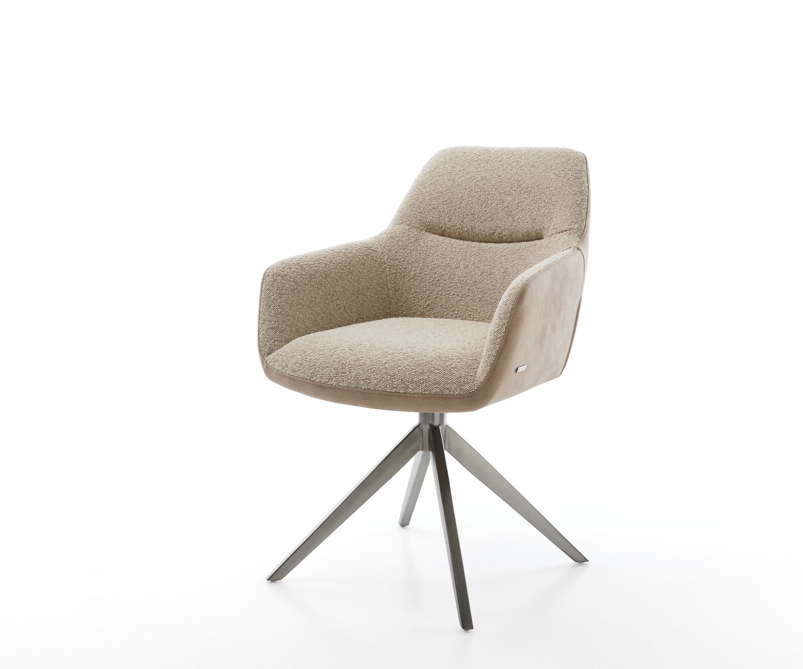 Draaistoel Pejo-Flex materiaalmix mud kruisframe breed roestvrij staal 360° draaibaar rocker-functie pocketveer kern