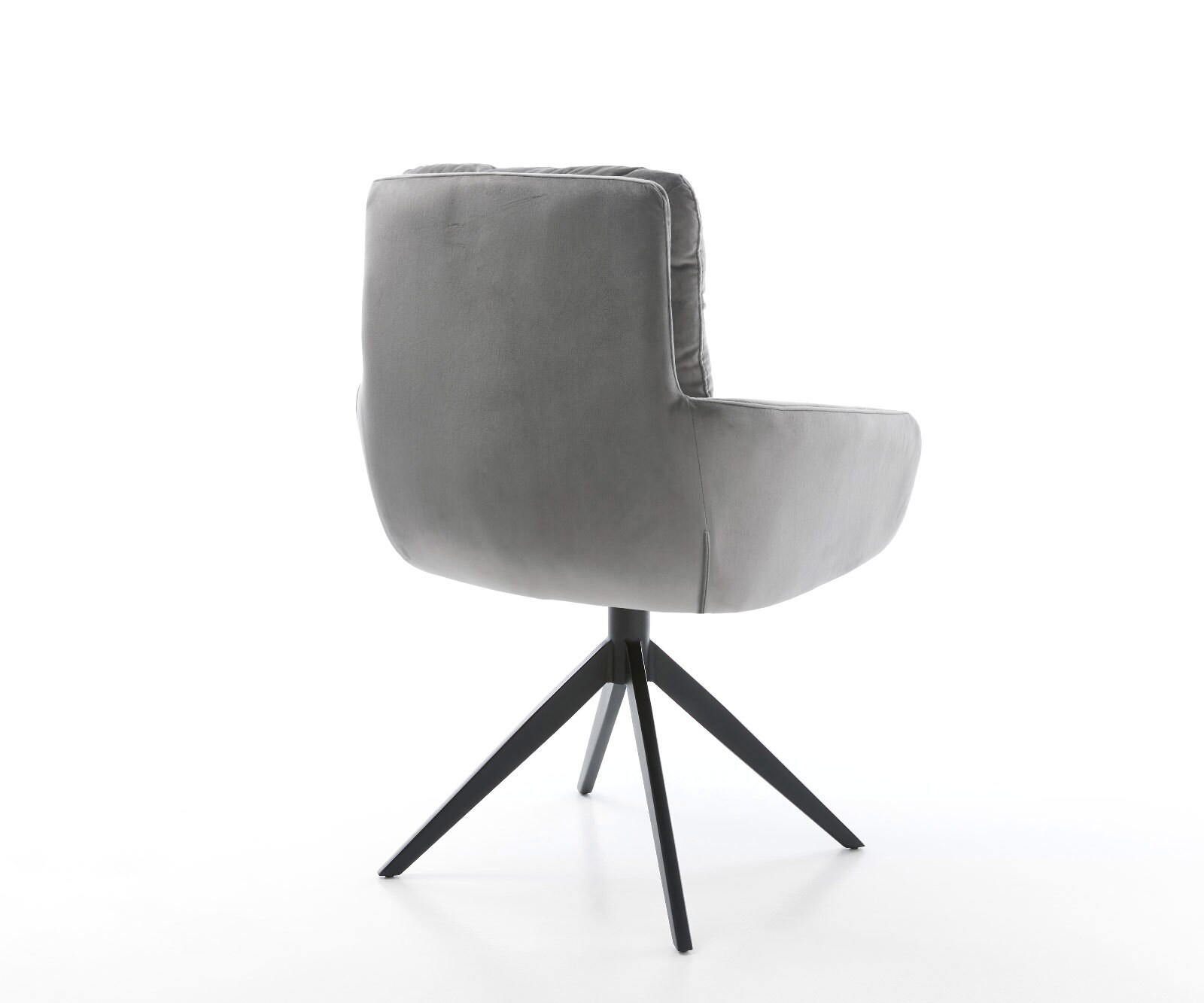 Draaistoel Abelia-Flex met armleuning fluweel grijs kruisframe breed zwart 360° draaibaar rocker-functie 4