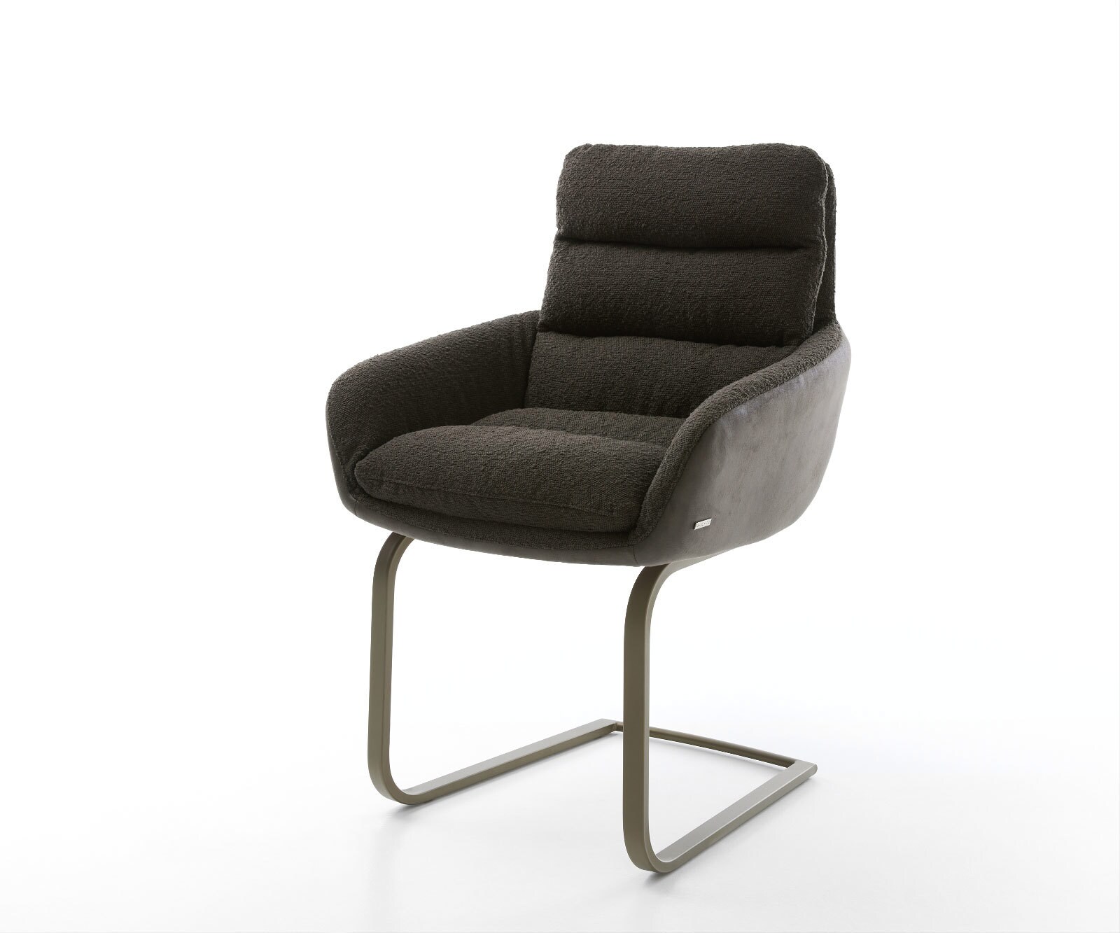 Sledemodel Abelia-Flex met armleuning materiaalmix zwart sledemodel vlak afwerking met titanium