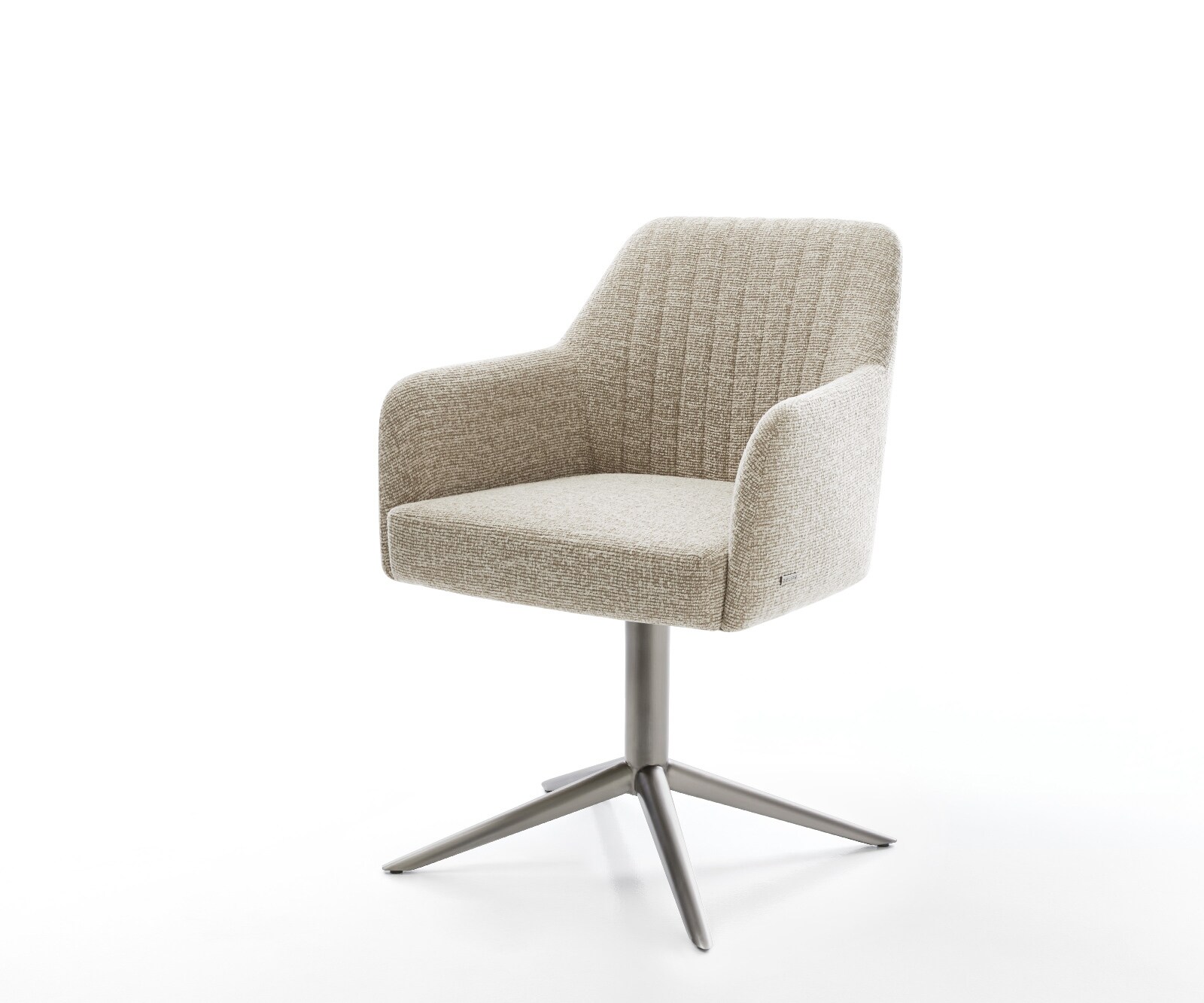 Draaistoel Greg-Flex geweven stof beige kruispoot grafiet 360° draaibaar rocker-functie pocketveer kern 1