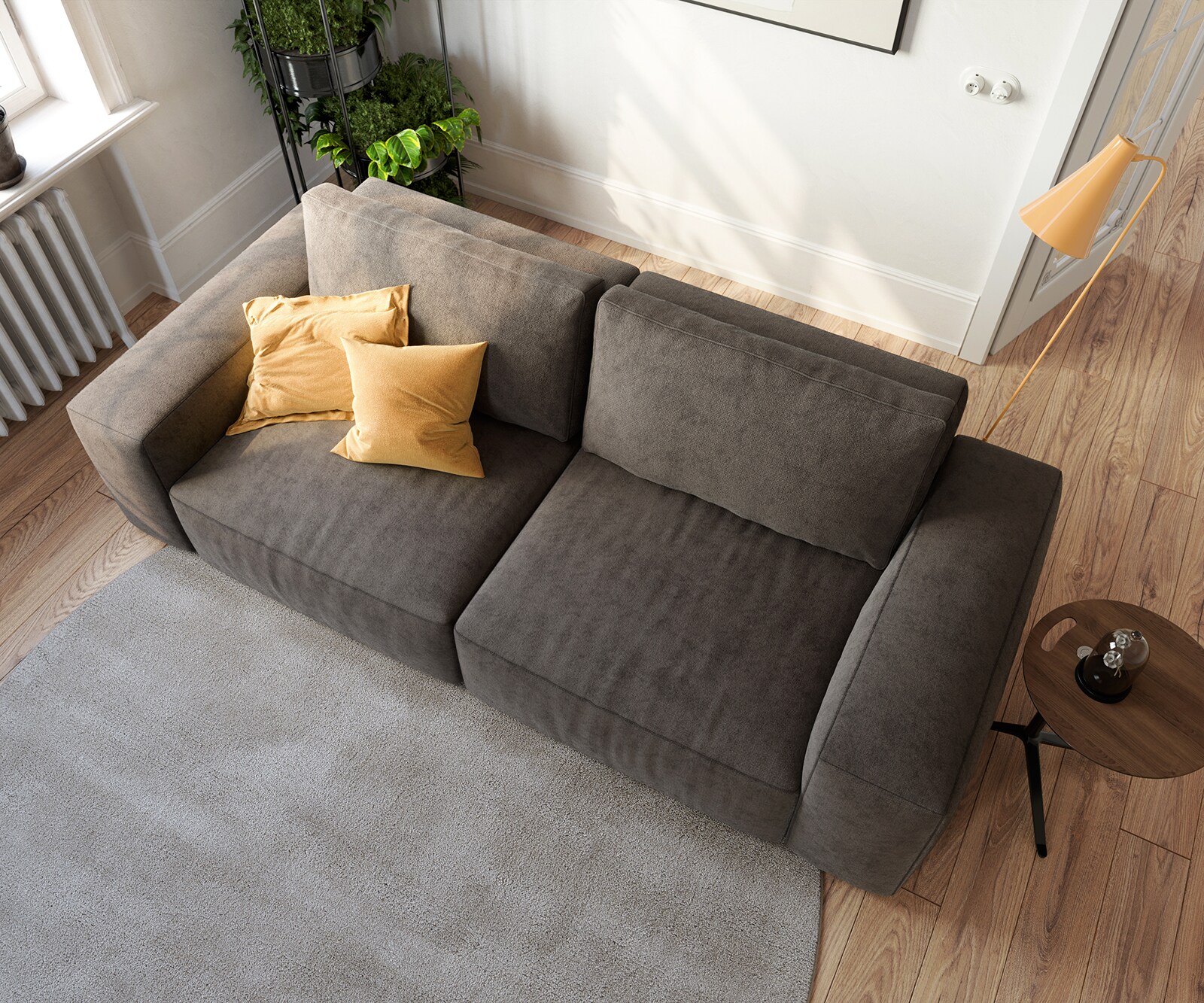 Big-sofa Lanzo 230x95 cm microvezel khakibruin 5