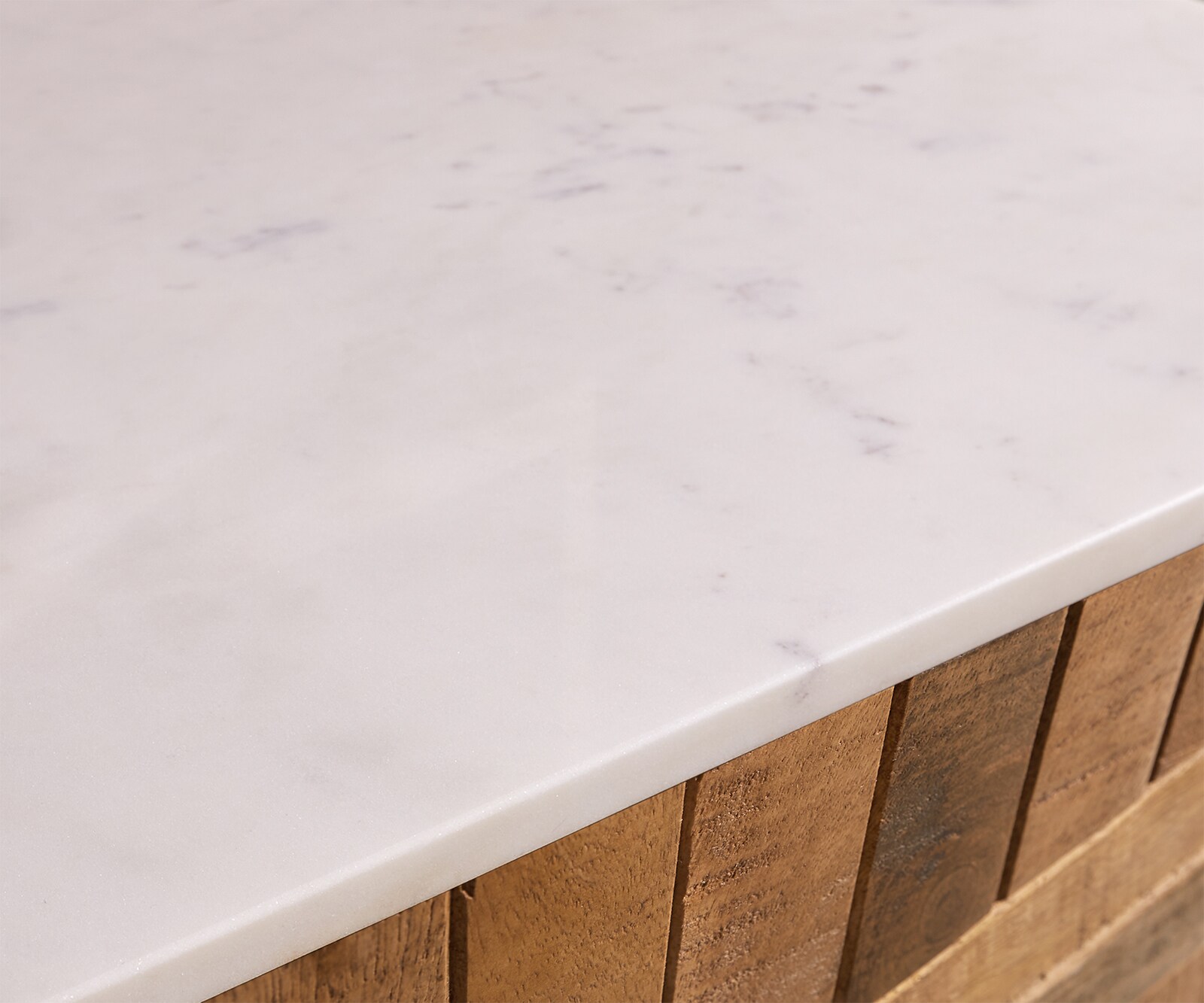 Tv-meubel Bahan 200 cm mango teak 4 deuren marmer top wit zwevend 3