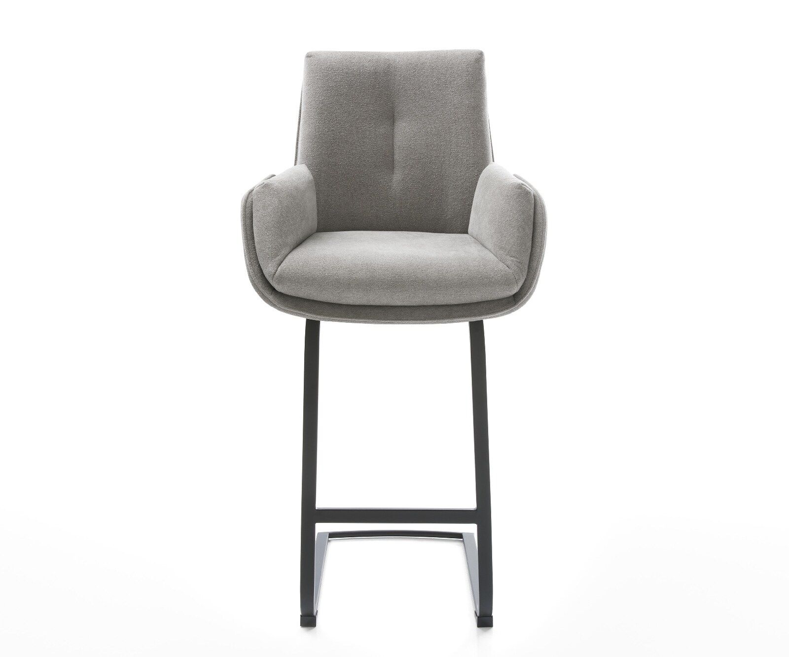 Barstoel Clea-Flex structuurstof zacht grijs vrijstaand vlak metaal pocketvering 2