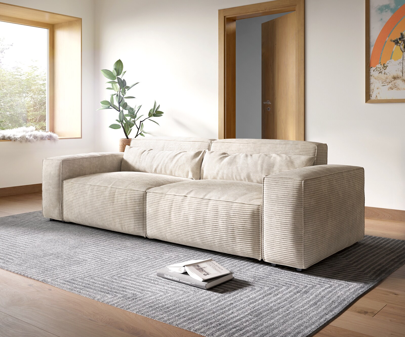 Grote bank Sirpio XL 270x130 cm koorduroy beige