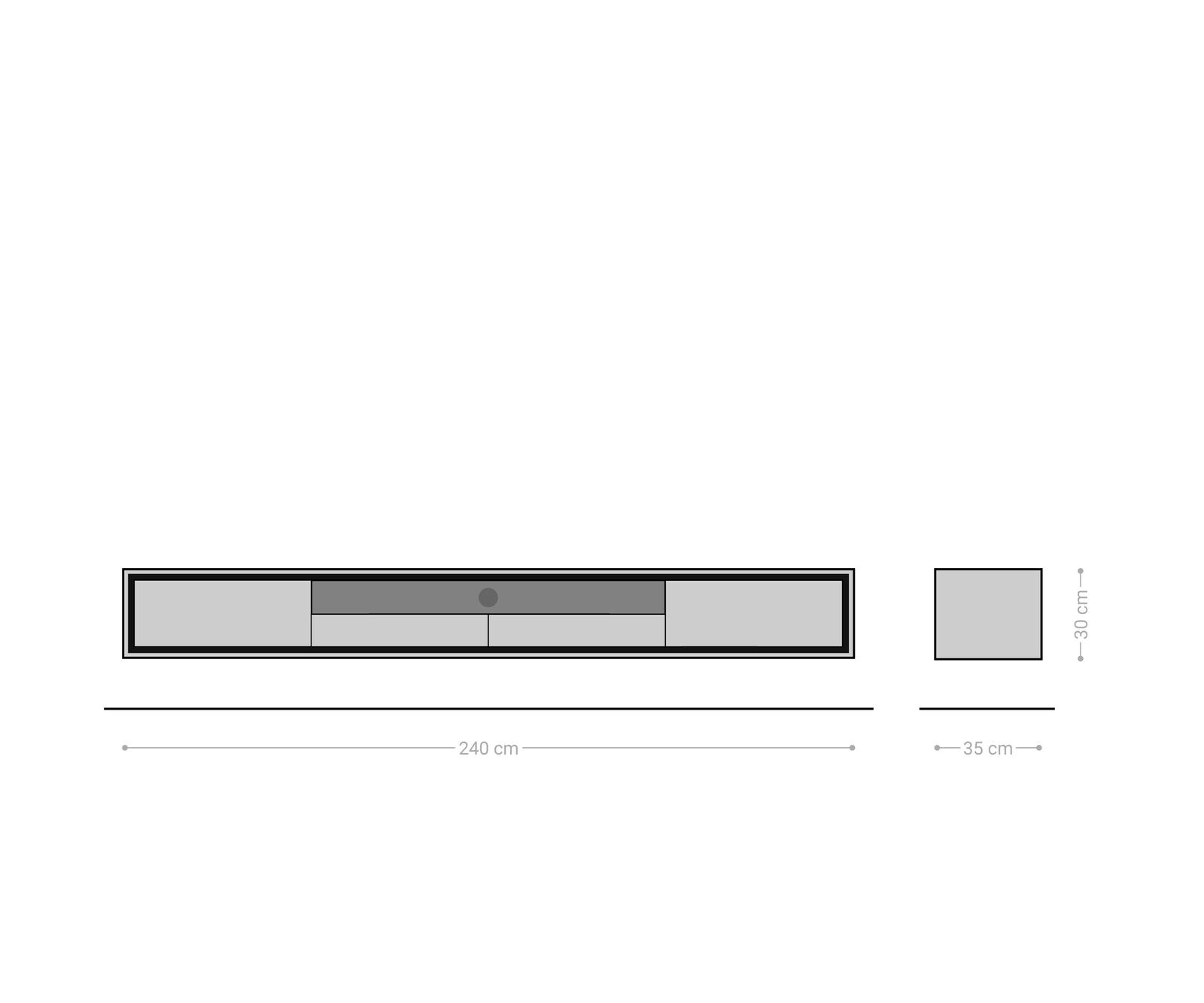 Tv-meubel Stonegrace 240 cm eiken natuur 2 deuren 1 vak 2 laden steenfineer zwevend 9