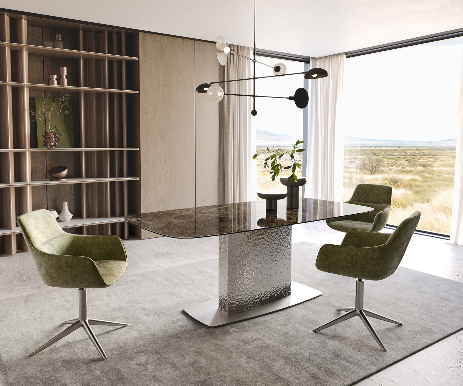 Eetkamertafel Edge Boot 200x100 Laminam® Emperador Extra Lucidato donkerbruin Wave roestvrij staal 4 Eetkamertafel Edge Boot 200x100 Laminam® Emperador Extra Lucidato donkerbruin Wave roestvrij staal 4