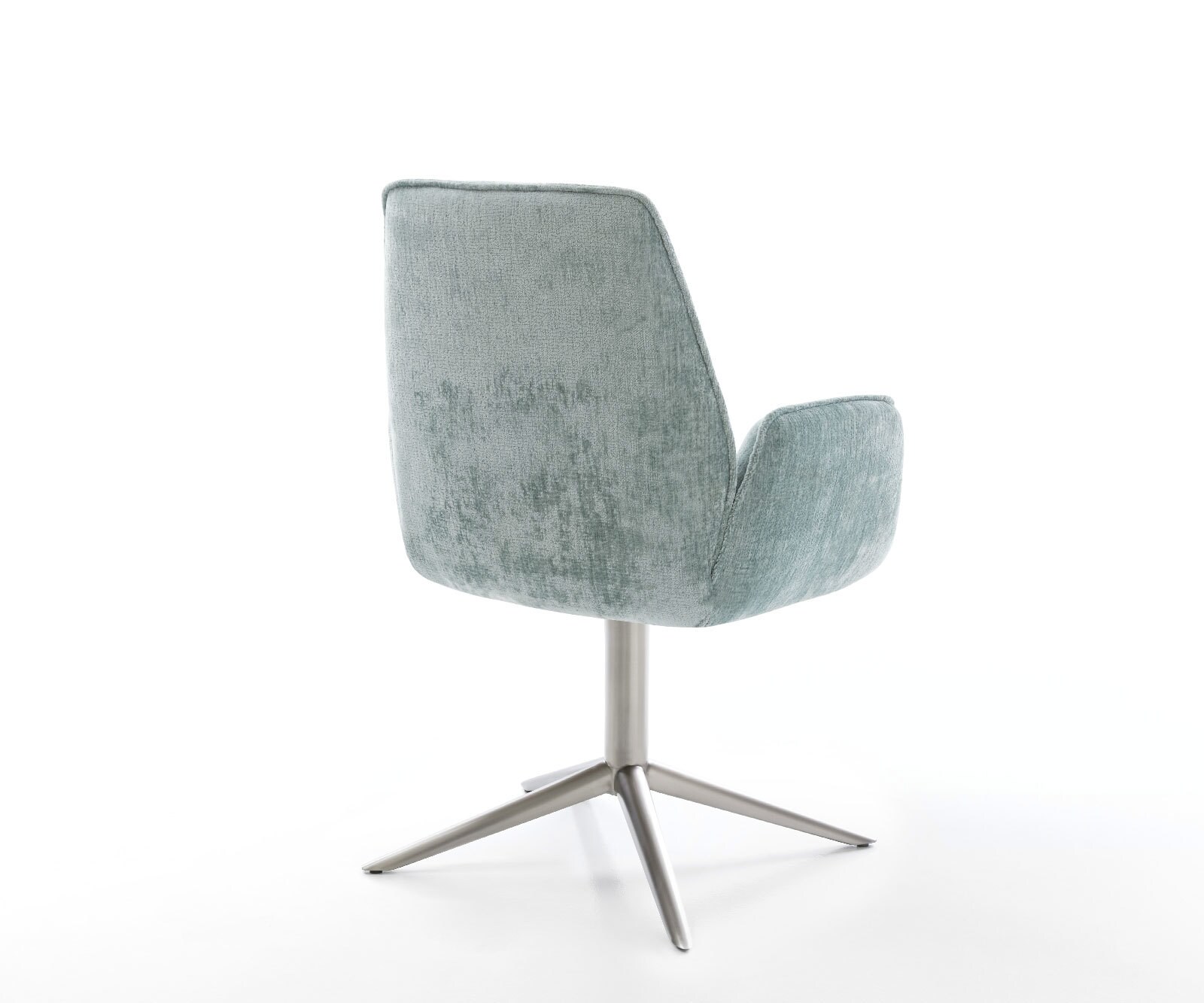 Draaistoel Zoa-Flex chenille pastelblauw kruispoot roestvrij staal 360° draaibaar rocker-functie pocketveer kern 5