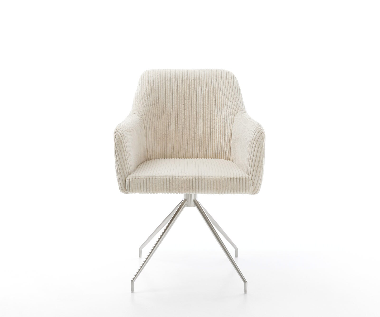 Eetkamerstoel Greg-Flex koord beige kruisframe conisch roestvrij staal pocketveer kern 1