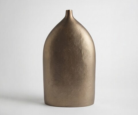 Vaas Ogiva B32 x D16 x H56 cm Aluminium Aurum Satin Gegoten