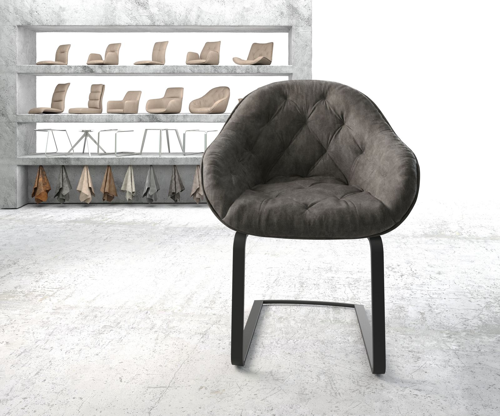 Sledemodel Gaio-Flex antraciet vintage sledemodel vlak zwart 2