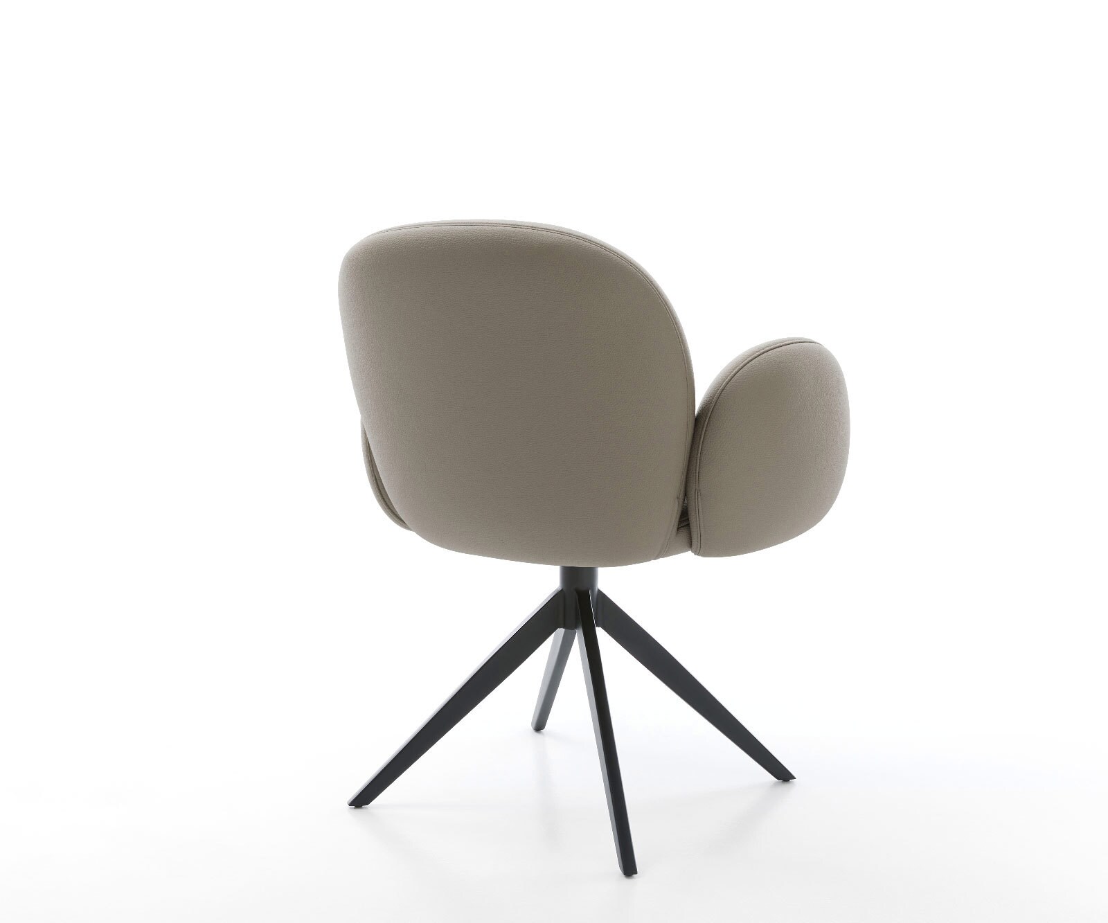 Draaistoel Nube-Flex met armleuning echt leer mud kruisframe breed zwart 360° draaibaar rocker-functie pocketveer kern 4