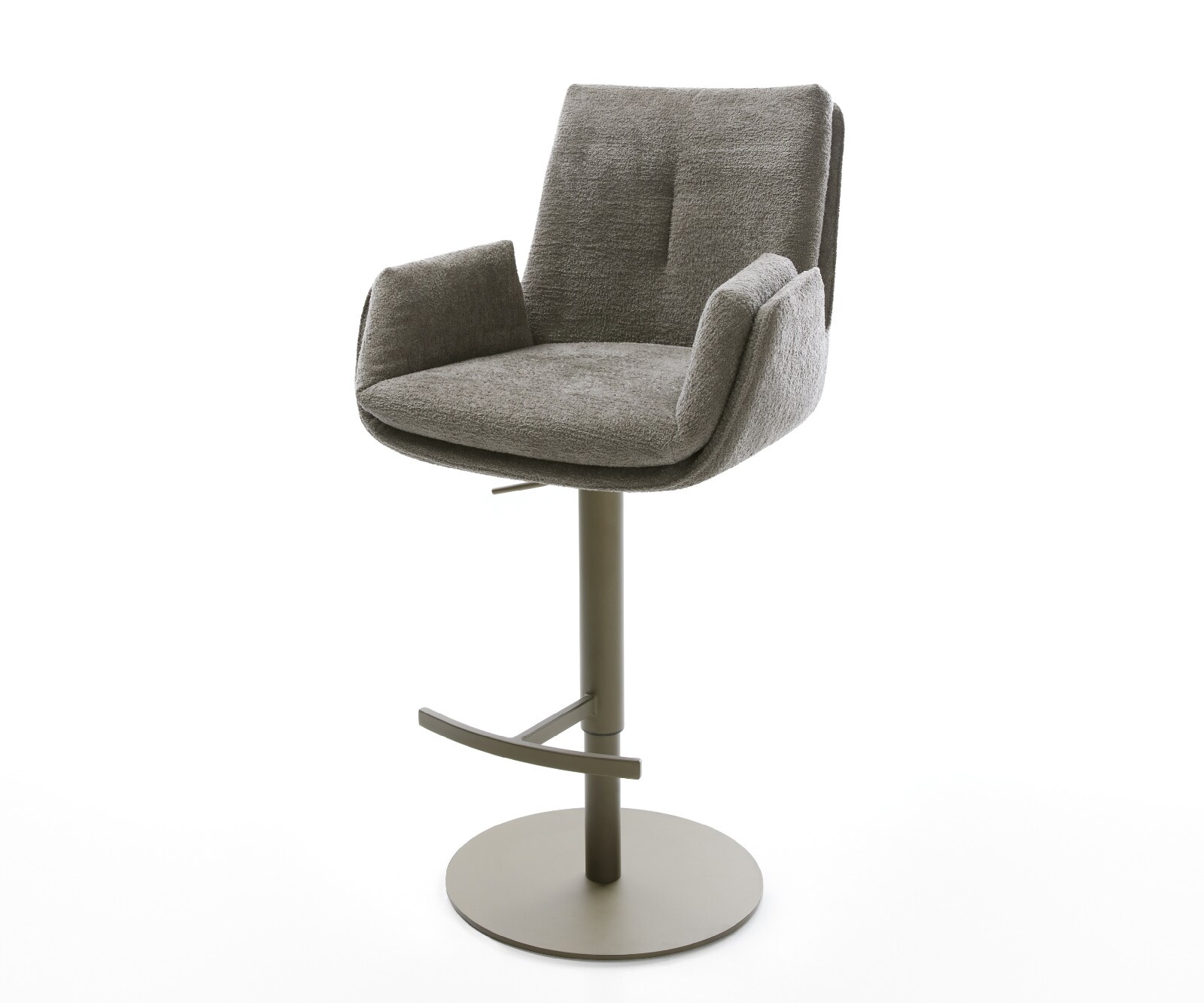 Barstoel Clea-Flex Bouclé zacht Mud Draaivoet in hoogte verstelbaar Titaankleurig Titaankleurig 1