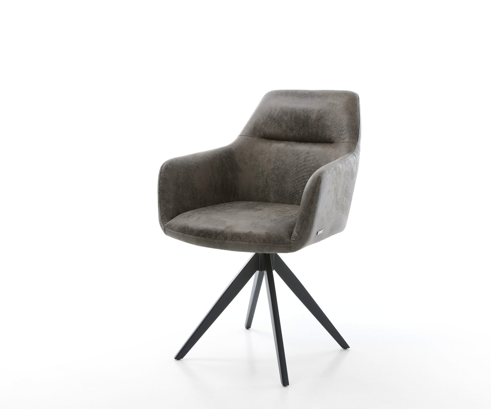 Eetkamerstoel Pejo-Flex microvelours grijs antiek kruisframe hoekig zwart pocketveer kern Eetkamerstoel Pejo-Flex microvelours grijs antiek kruisframe hoekig zwart pocketveer kern