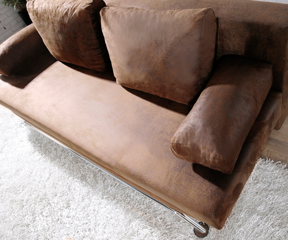 Slaapbank Cady bruin 200x90 slaapfunctie antieke optiek bedlade  2 Slaapbank Cady bruin 200x90 slaapfunctie antieke optiek bedlade  2