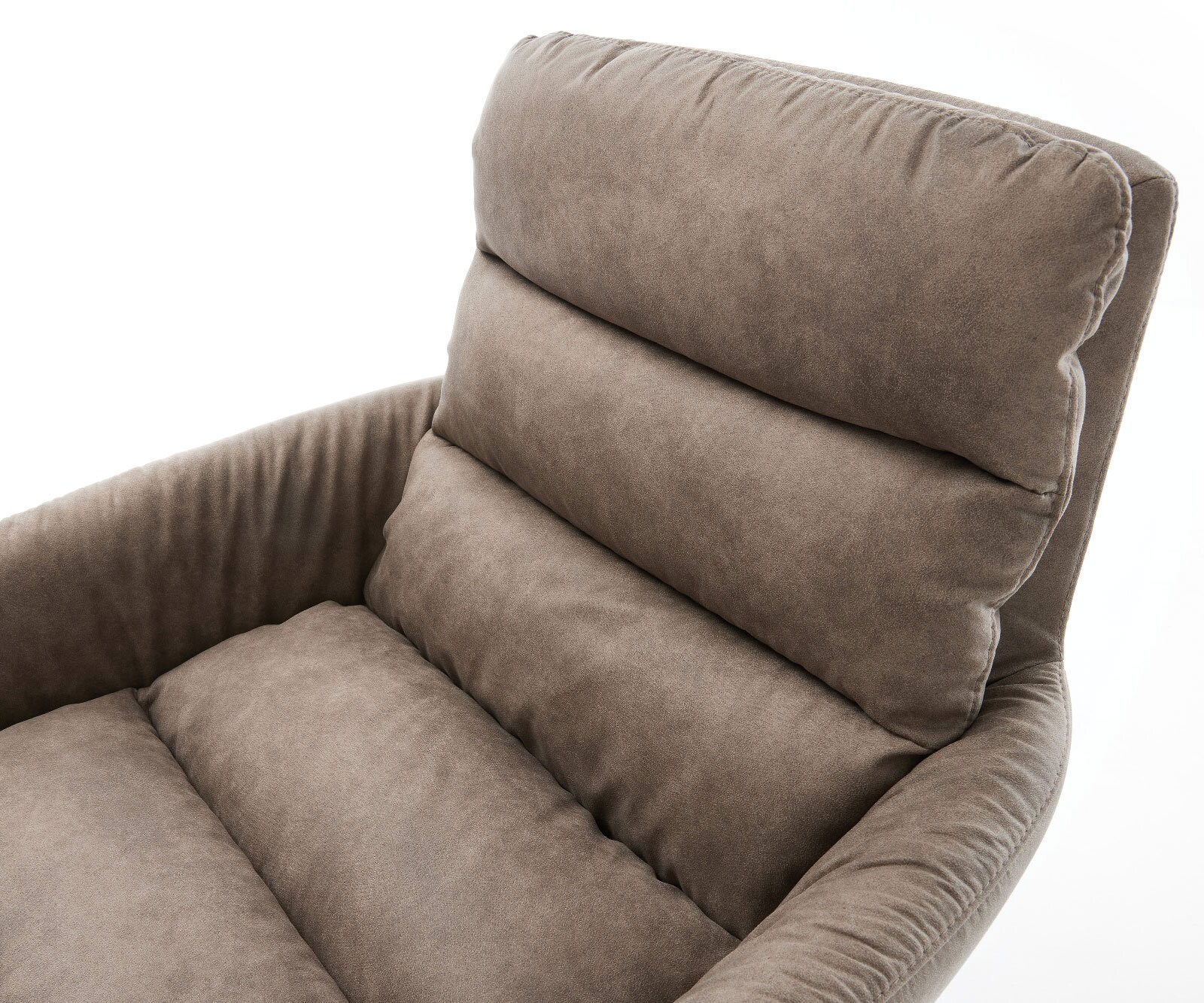 Sledemodel Abelia-Flex met armleuning microvelours taupe vintage sledemodel rond zwart 4