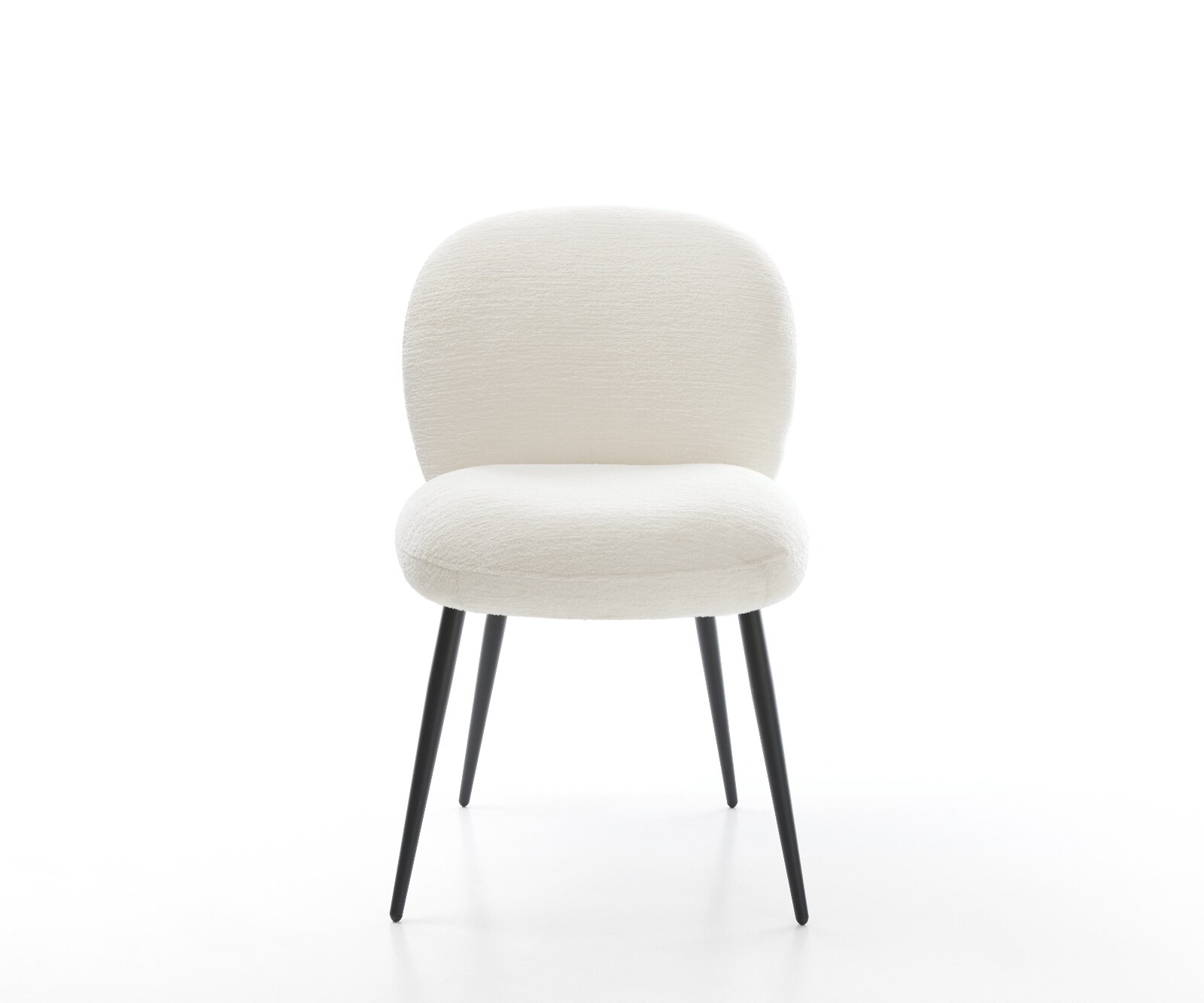 Eetkamerstoel Nube-Flex bouclé zacht beige 4-poot conisch zwart pocketveer kern 2